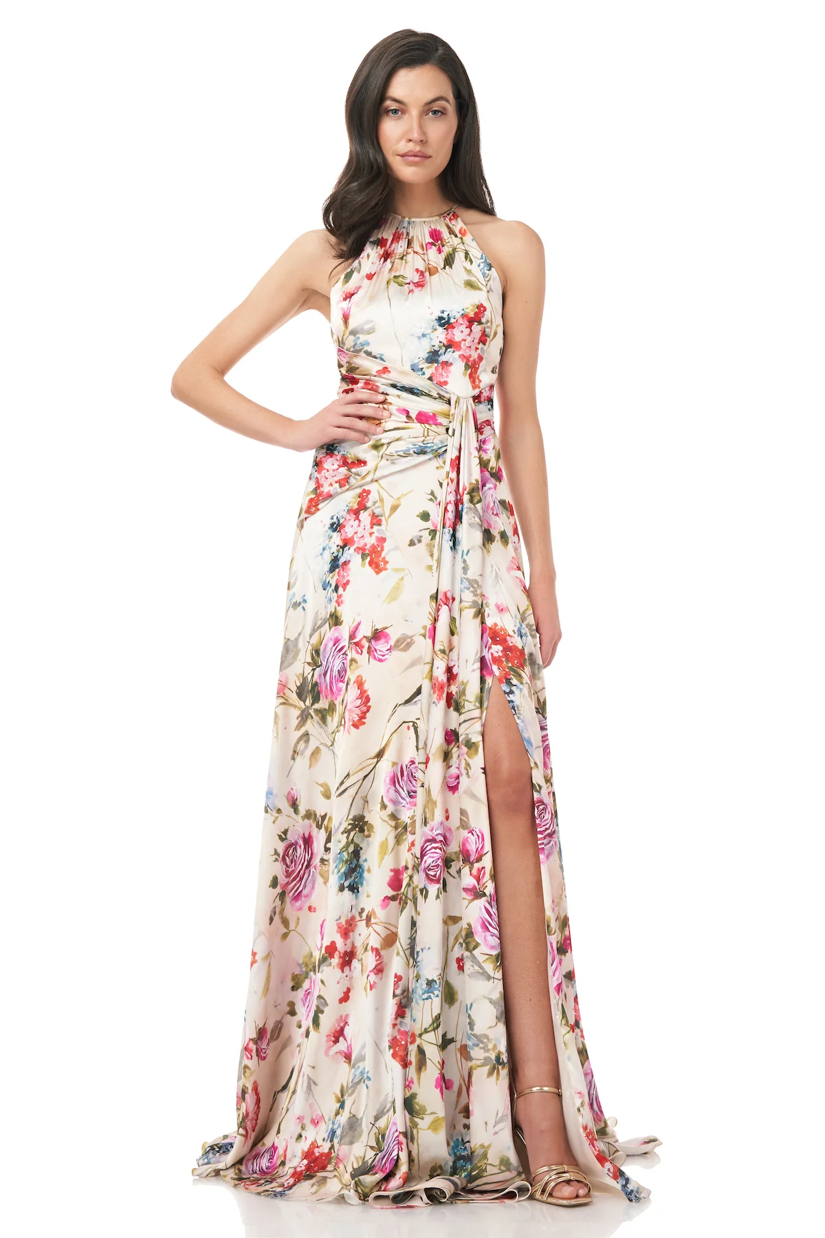 Print Charmeuse Gown