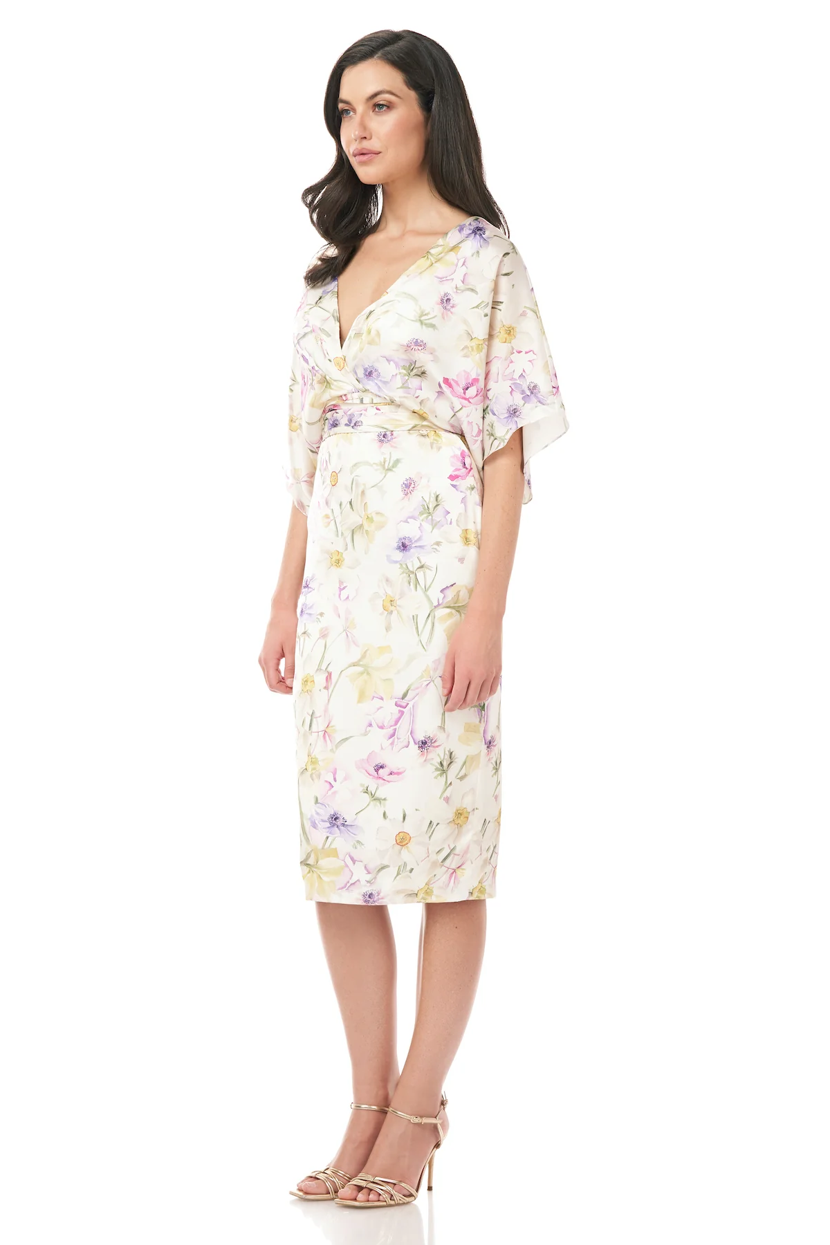 Printed Charmeuse Kimono Dress - Image 3