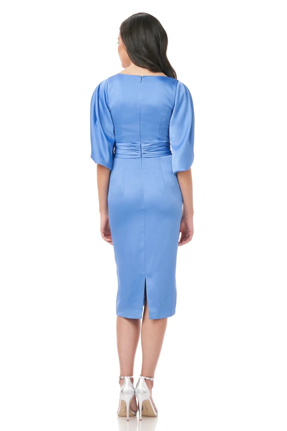 Satin Fitted Cocktail Dress - Image 5