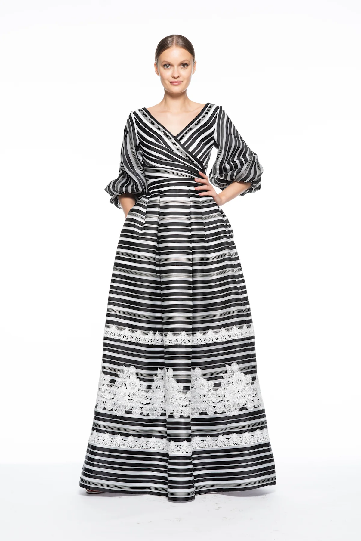 Faux Wrap Ball Gown