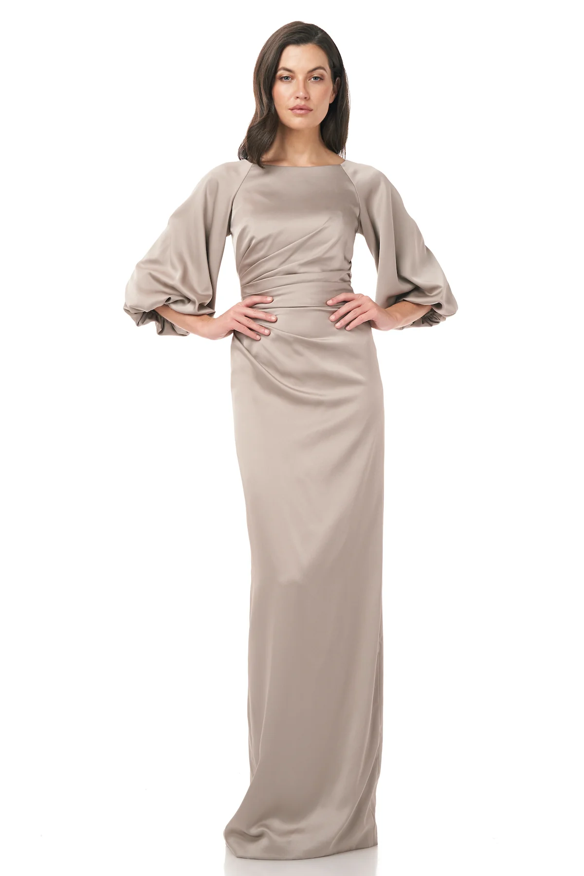 Boatneck Satin Gown - Image 5