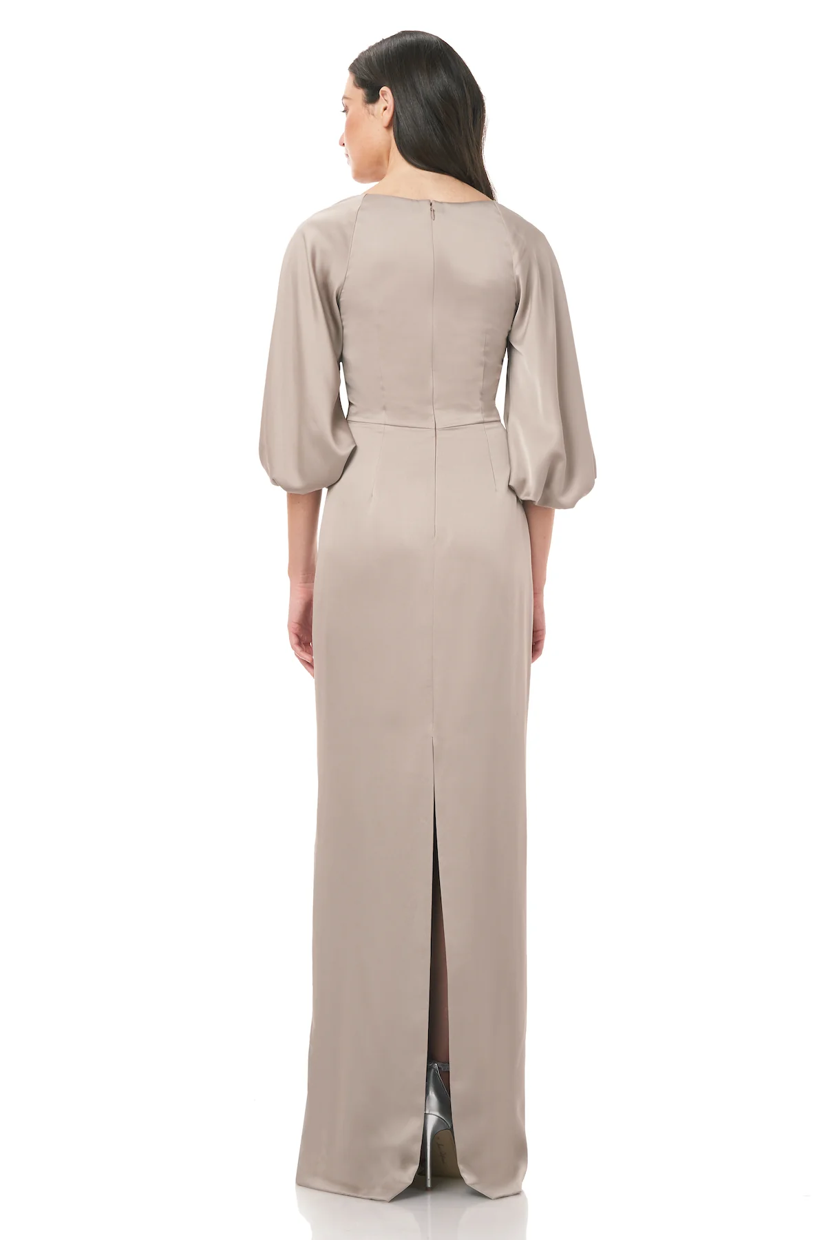 Boatneck Satin Gown - Image 6