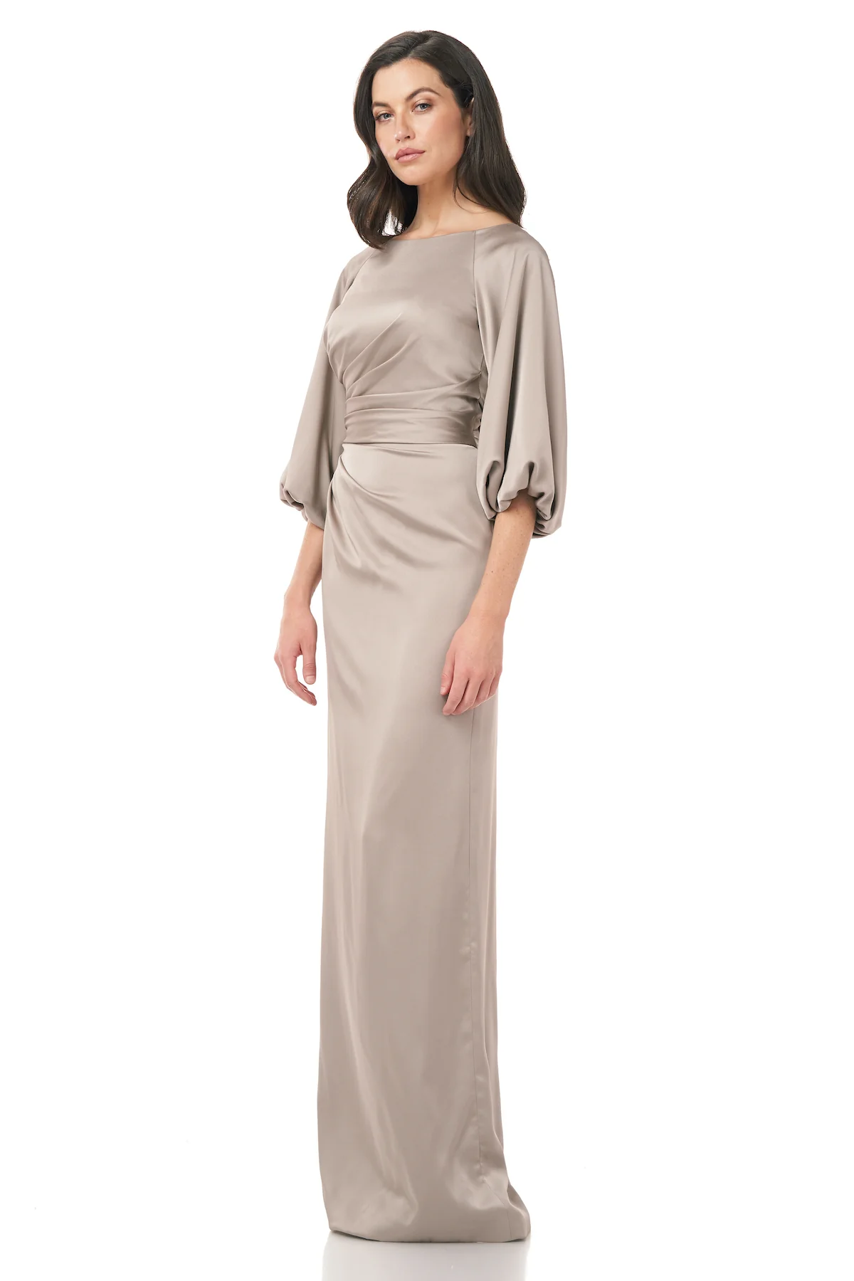 Boatneck Satin Gown - Image 7