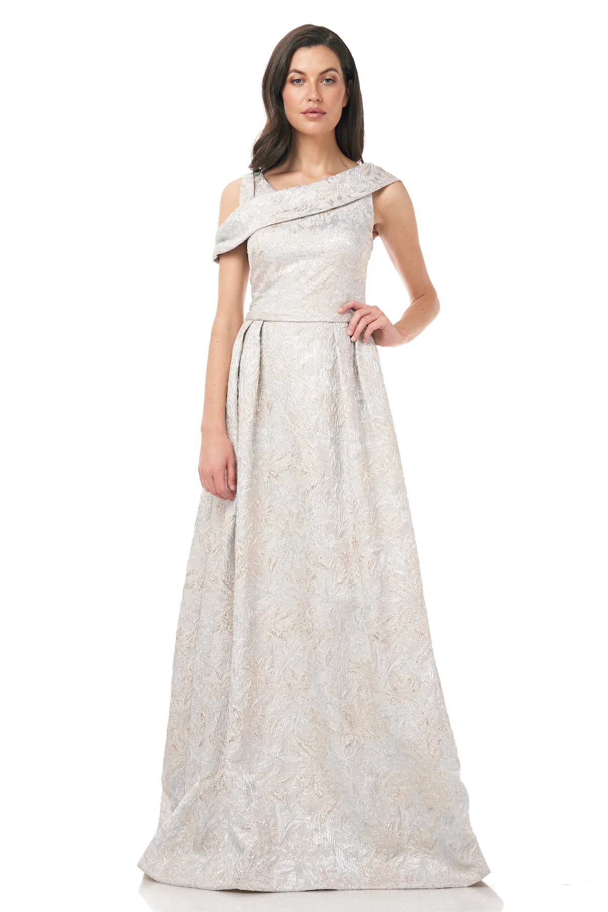 Off The Shoulder Cloque Gown