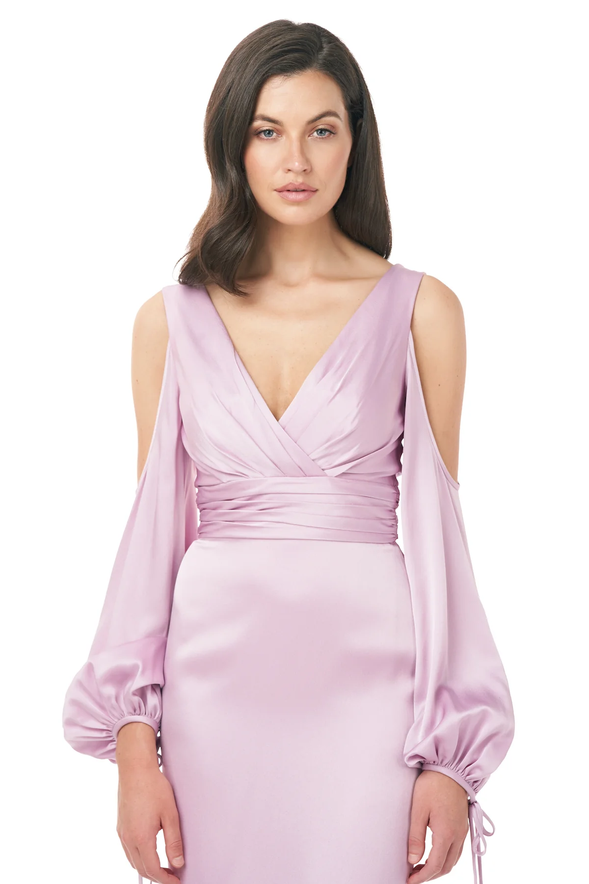 Cold Shoulder Satin Dress - Image 4