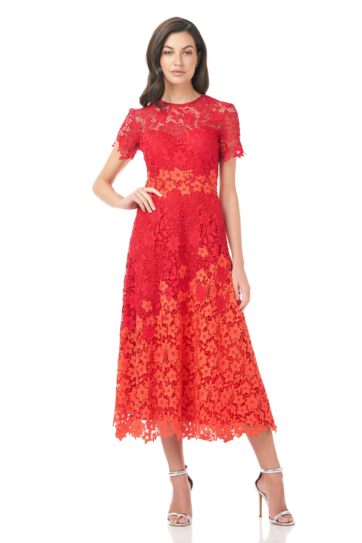 Short sleeve lace cocktail