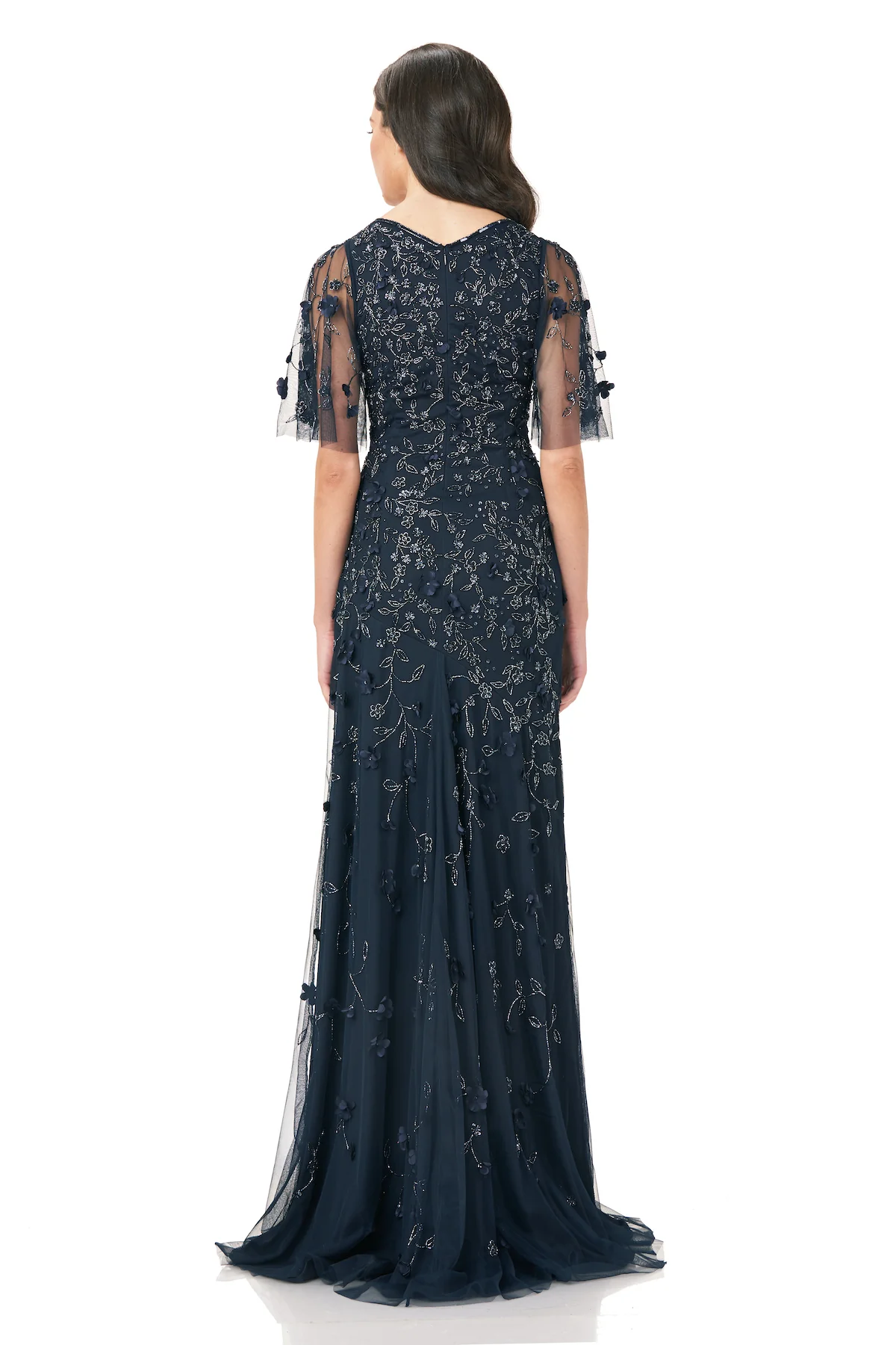 Embroidered Beaded Gown - Image 3