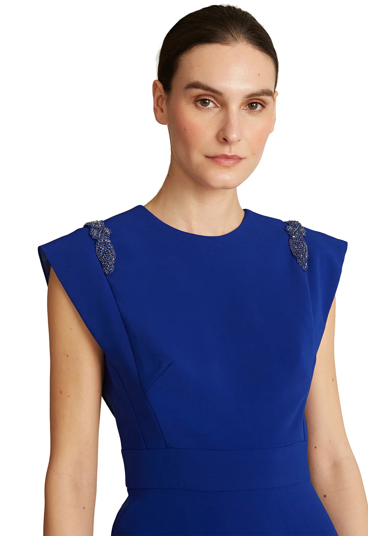 Flange Sleeve Crepe Gown - Image 3