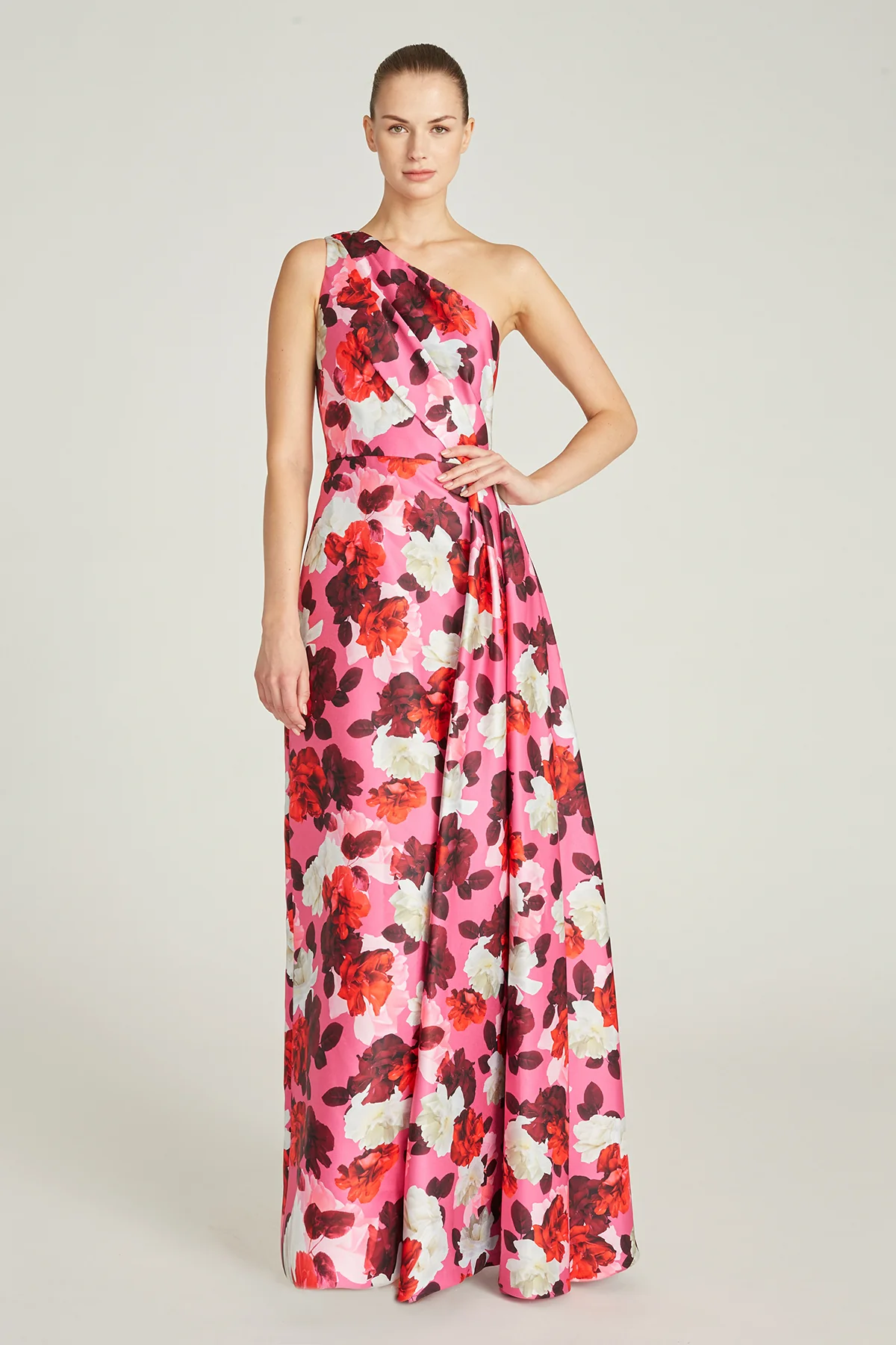 One Shoulder Side Drape Gown - Image 3