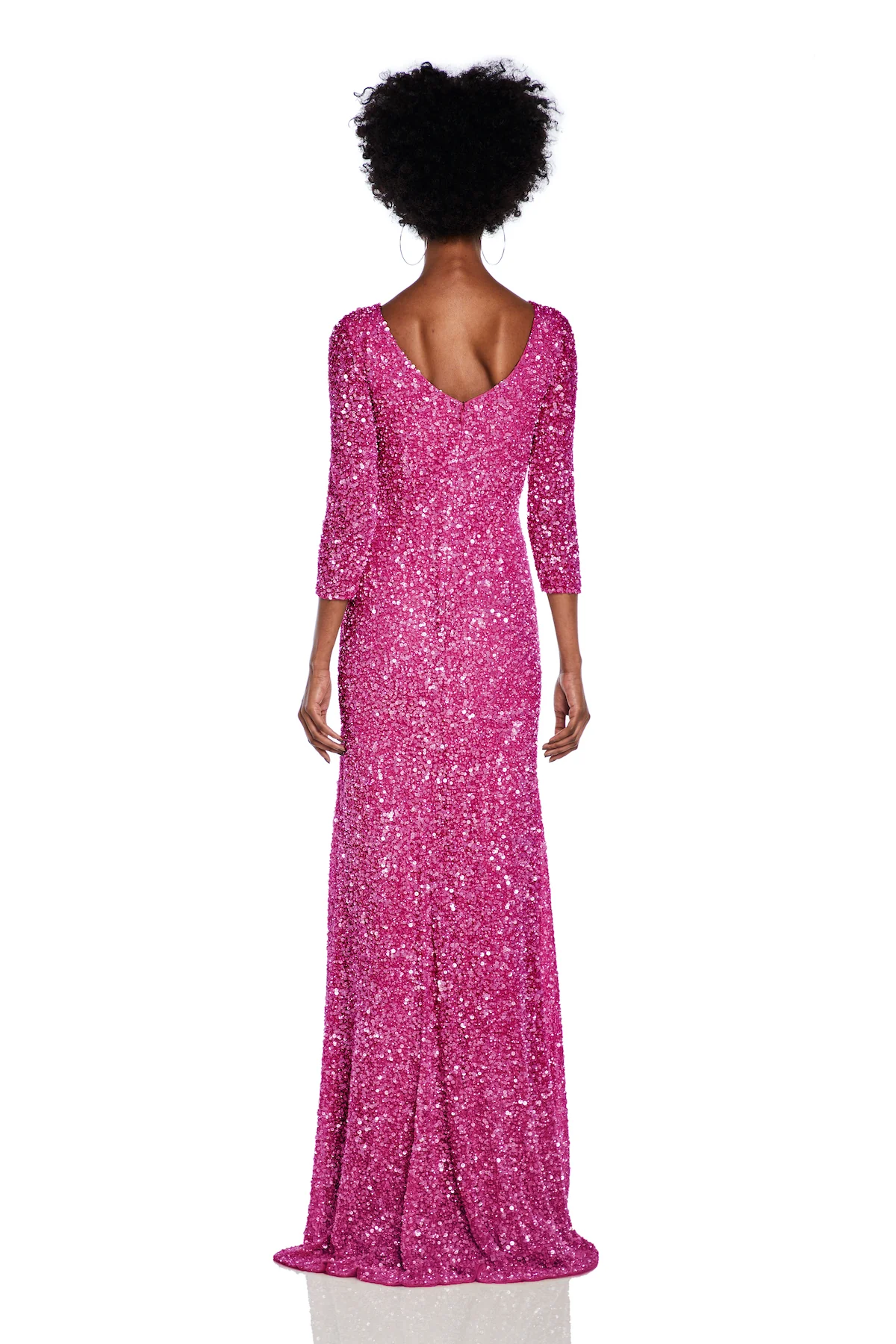 3/4 Sleeve Sequin Gown - Image 2