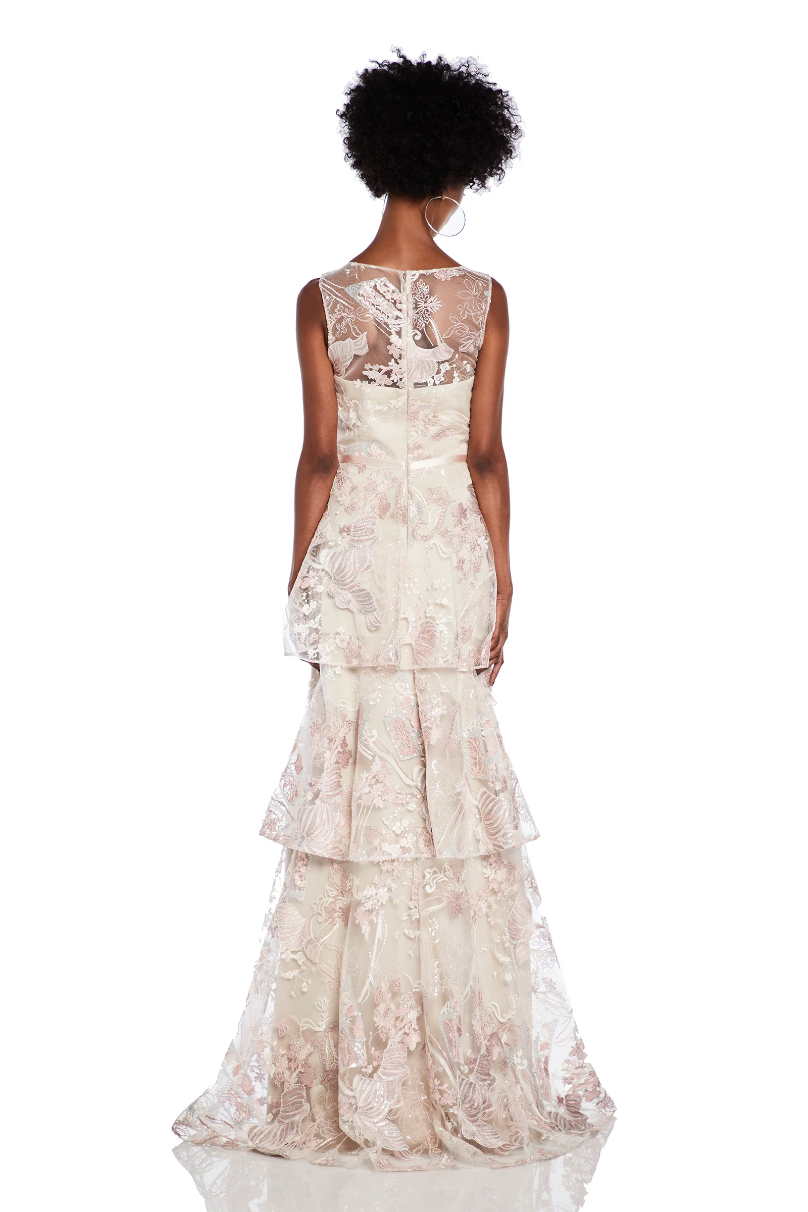 Sleeveless Bateau Neckline Gown - Image 2