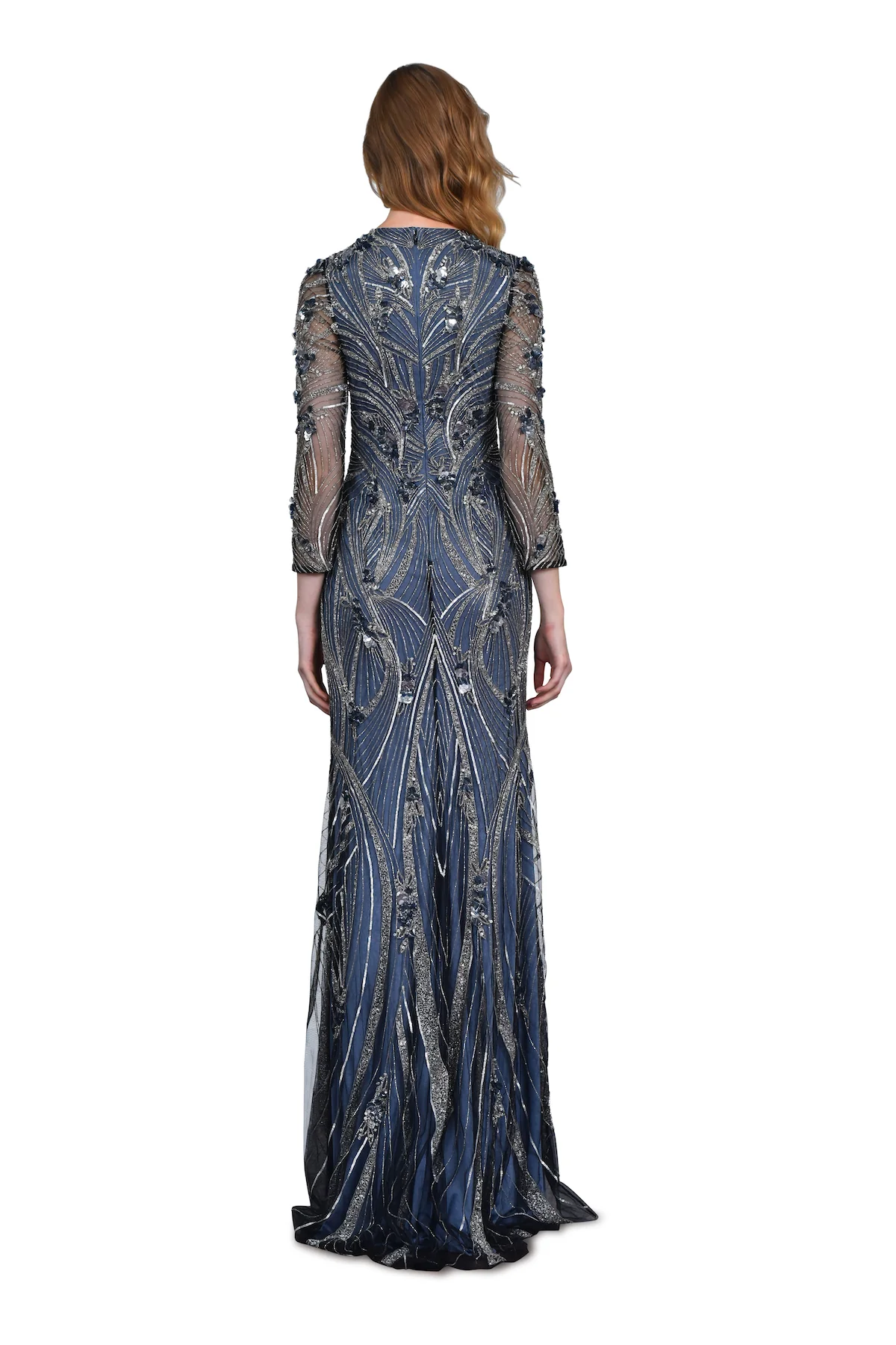 3/4 Sleeve Embroidered Gown - Image 2