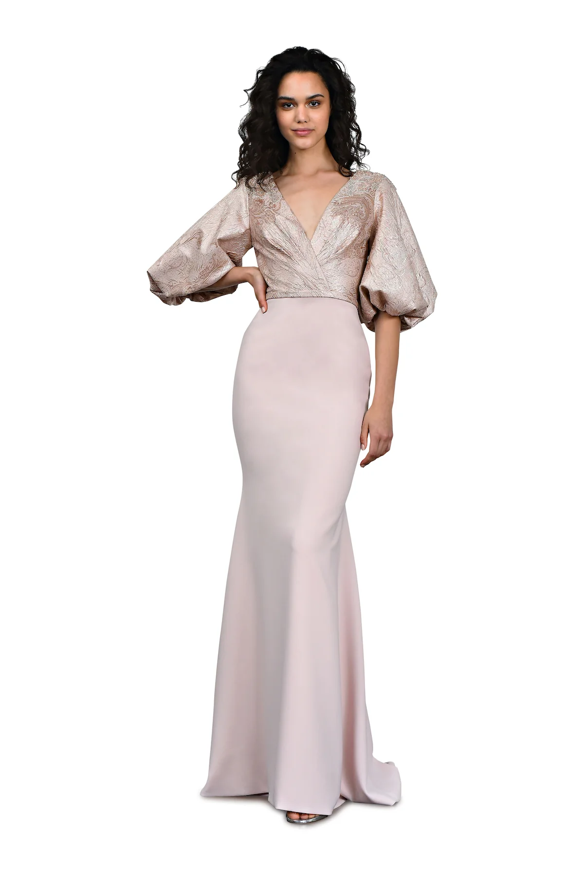 Metallic Jacquard Gown