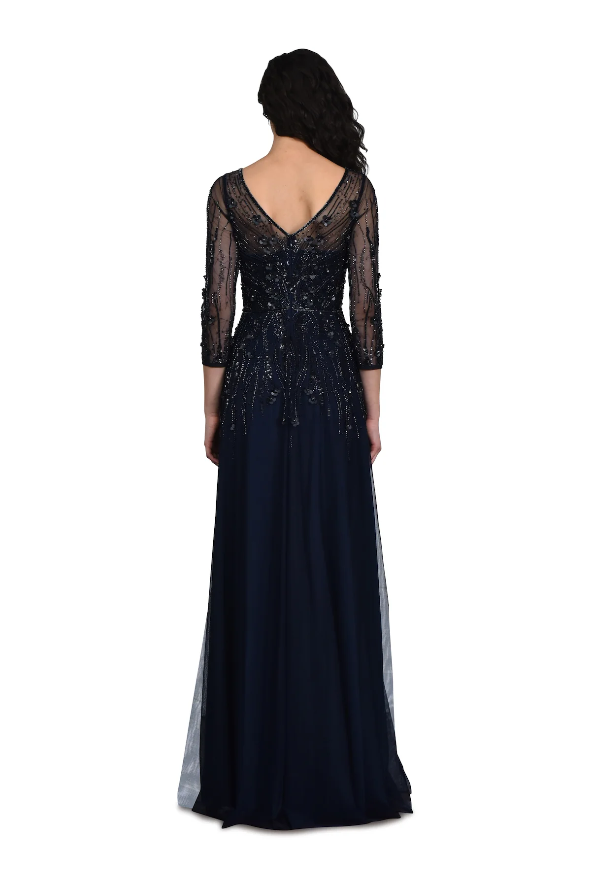 3/4 Sleeve Tulle Gown - Image 2