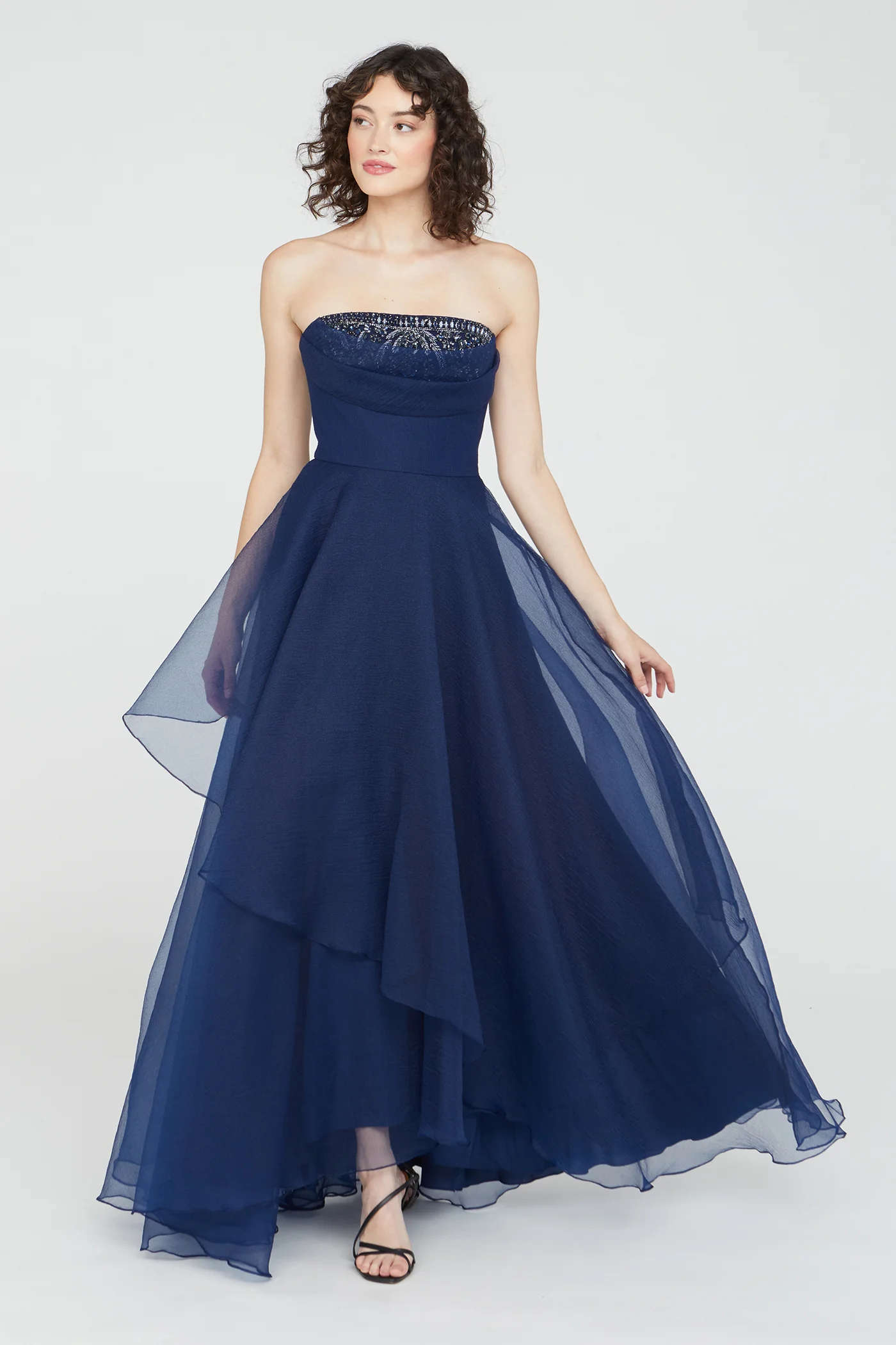Aubrey Asymmetric Organza Gown - Image 6