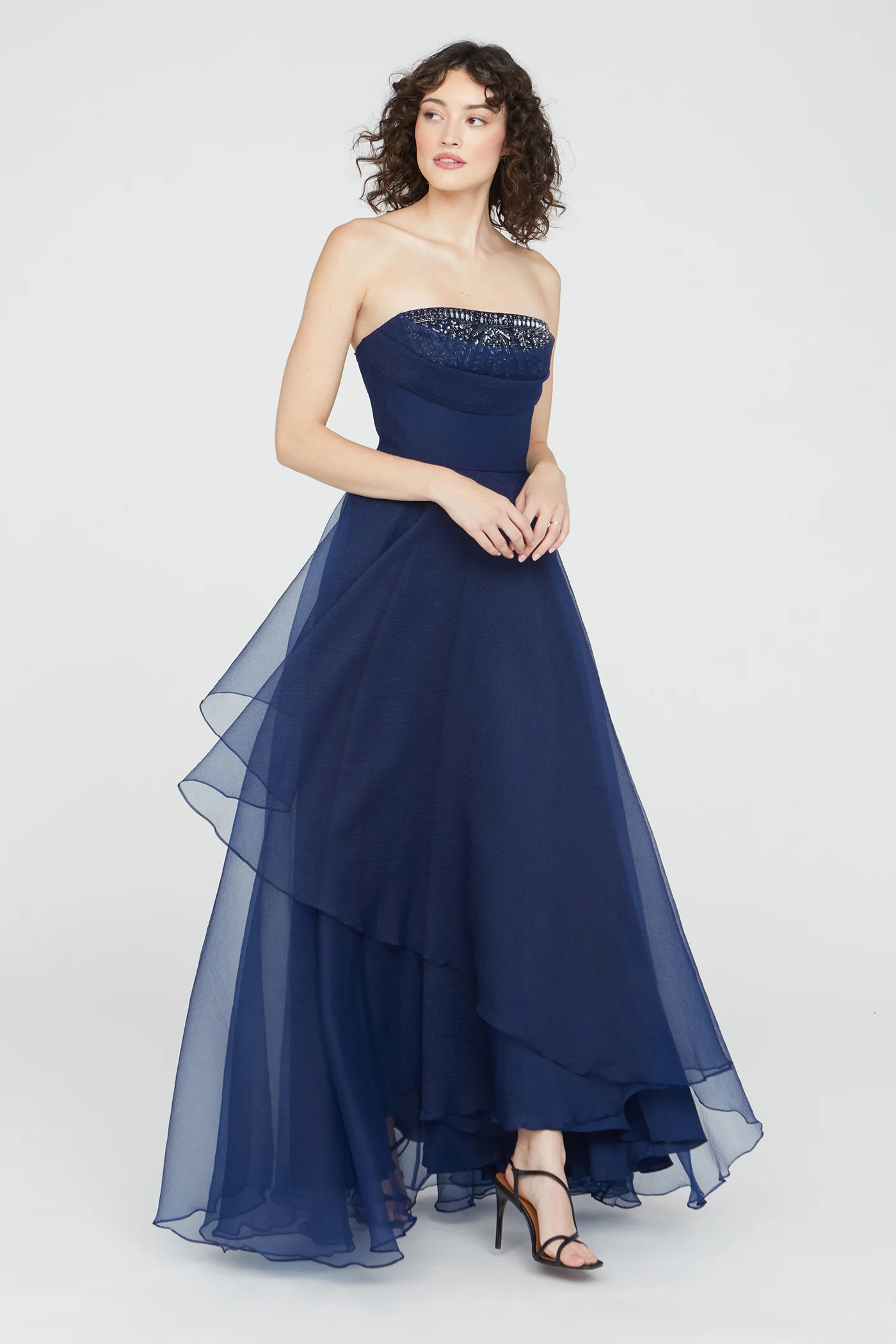 Aubrey Asymmetric Organza Gown - Image 7