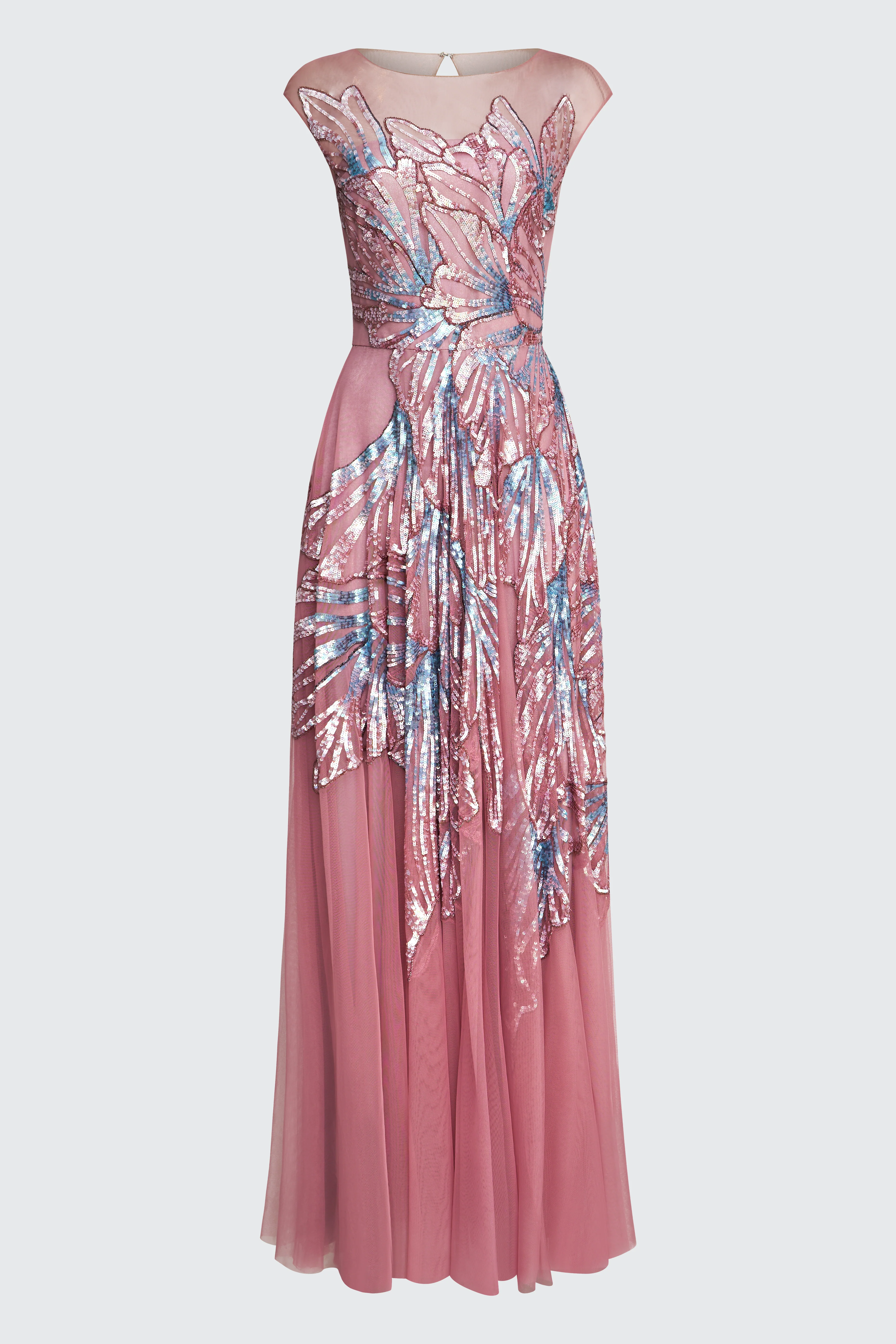 Aviana Beaded Cap Sleeve Gown - Image 12