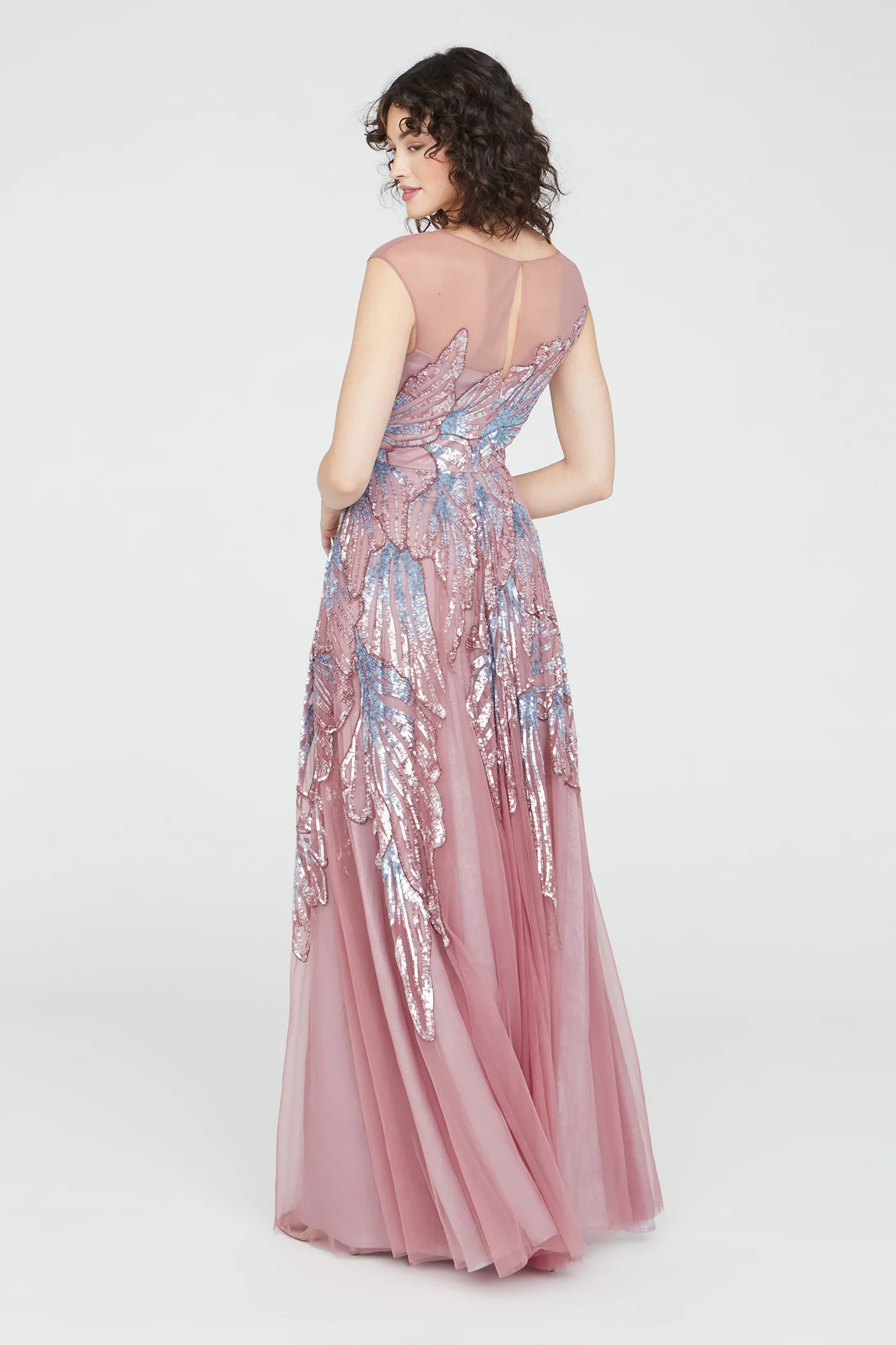 Aviana Beaded Cap Sleeve Gown - Image 8