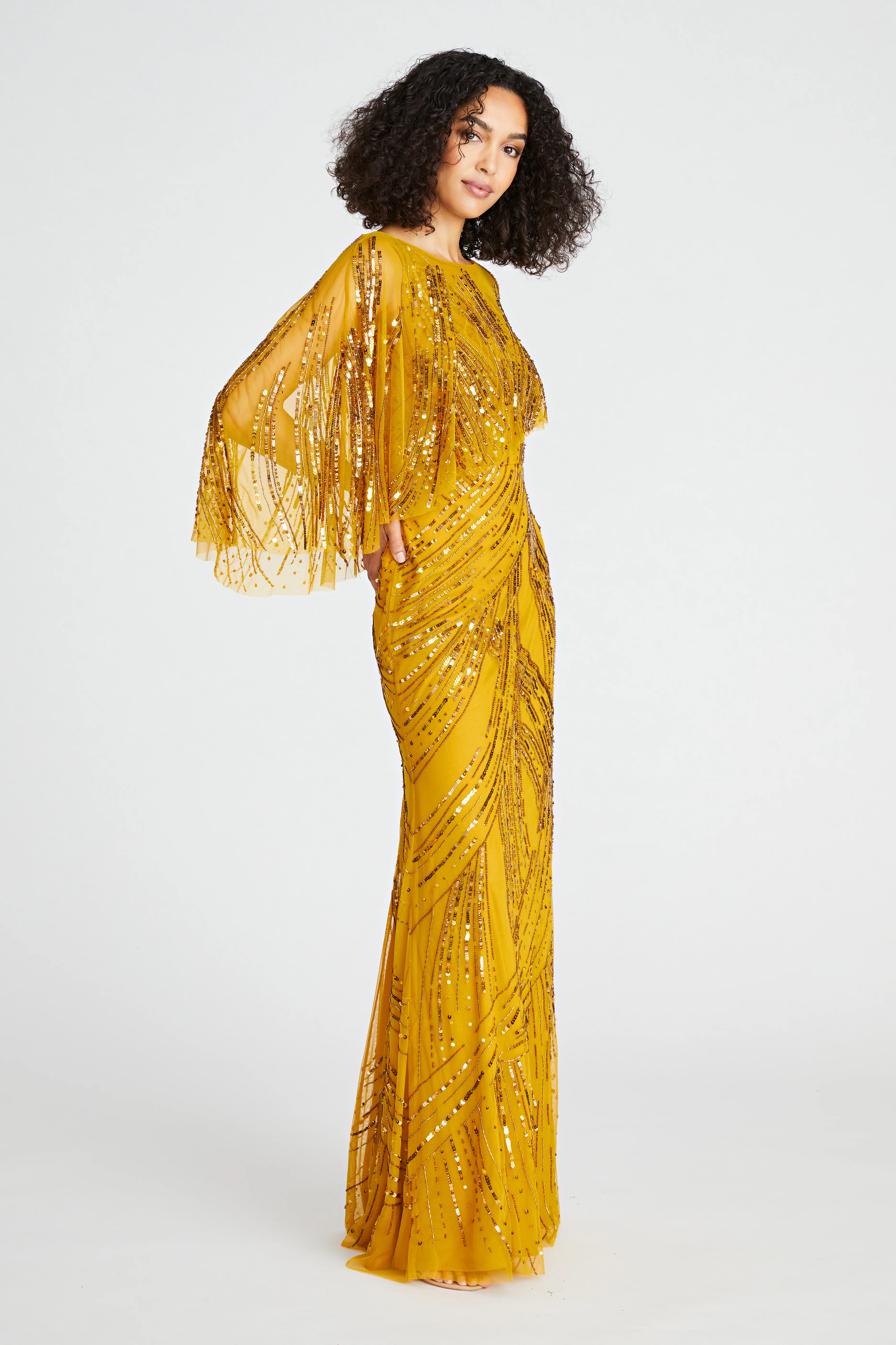 Ayla Beaded Shawl Gown - Image 3
