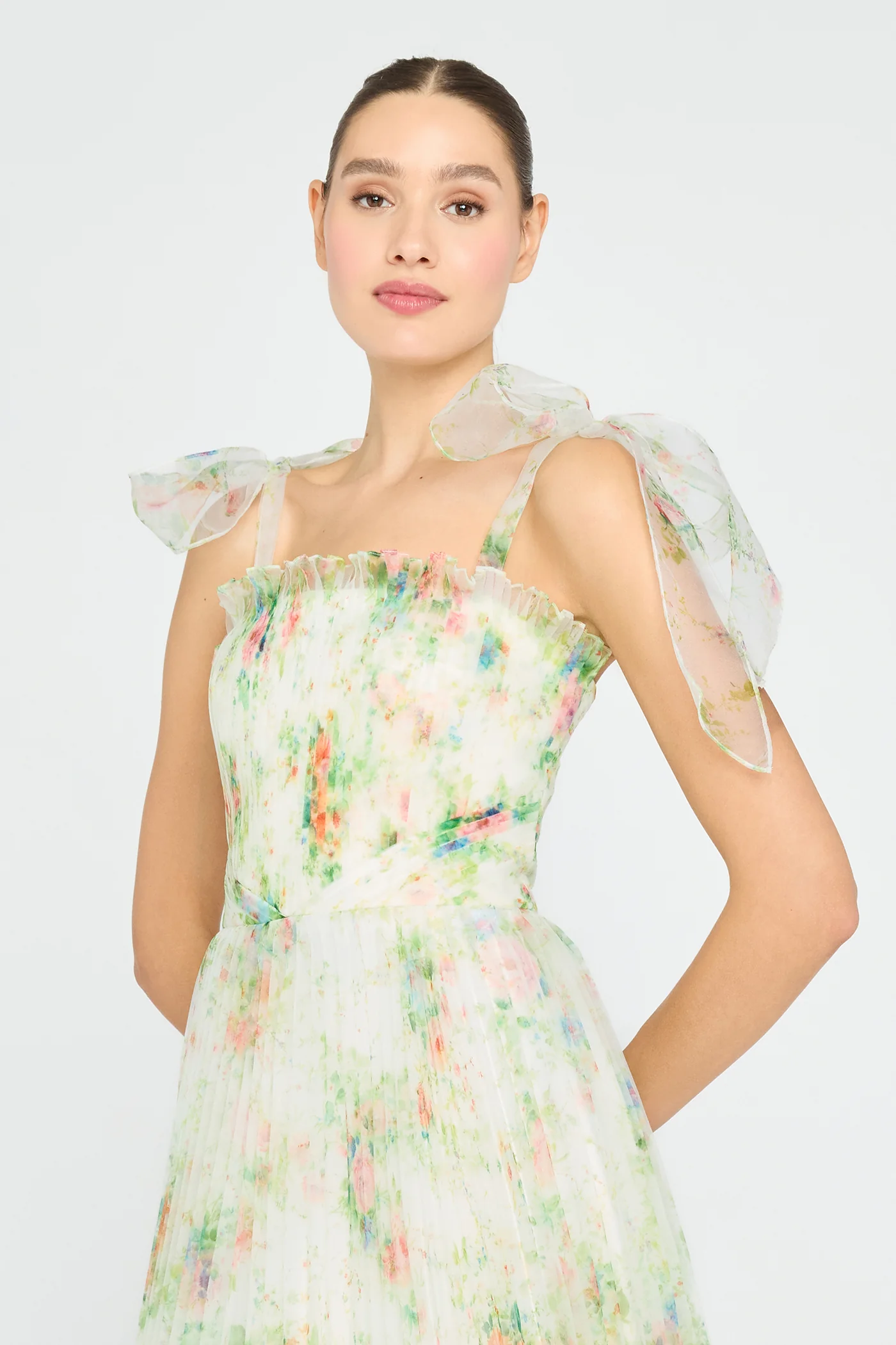 Betty Pleated Organza Dress - Image 4
