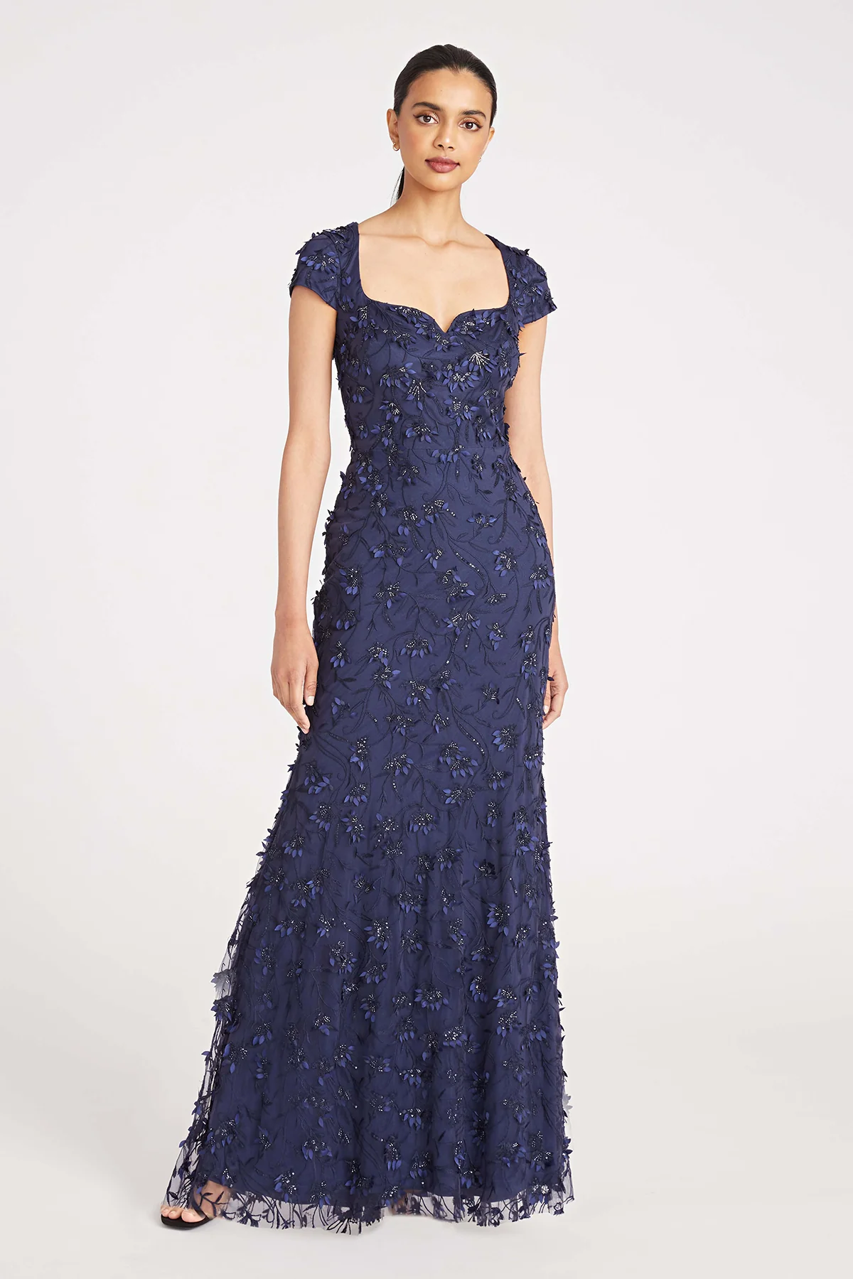 Bree Cap Sleeve Beaded Gown