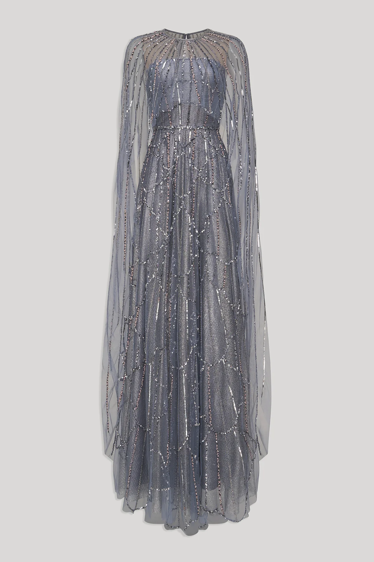 Cielo Beaded Cape Gown - Image 7