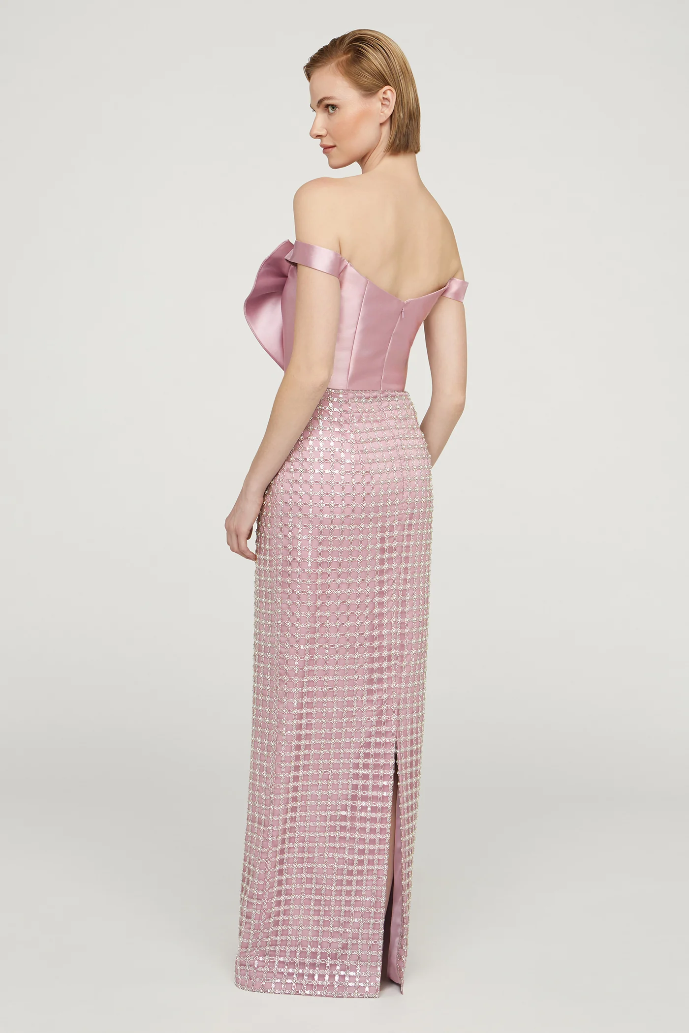 Cynthia Draped Bow Bodice Gown - Image 6