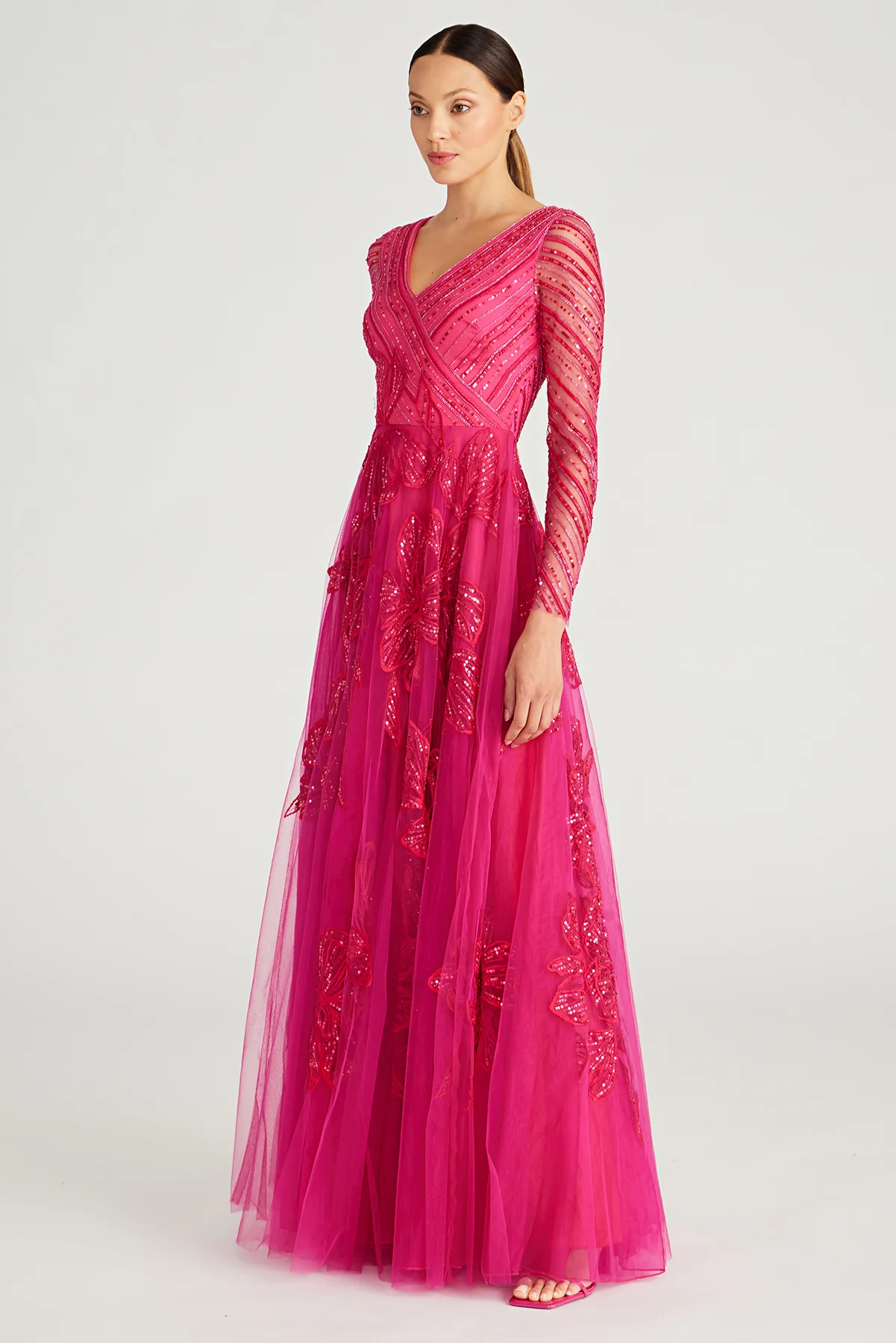 Dahlia V Neck Beaded Gown - Image 3