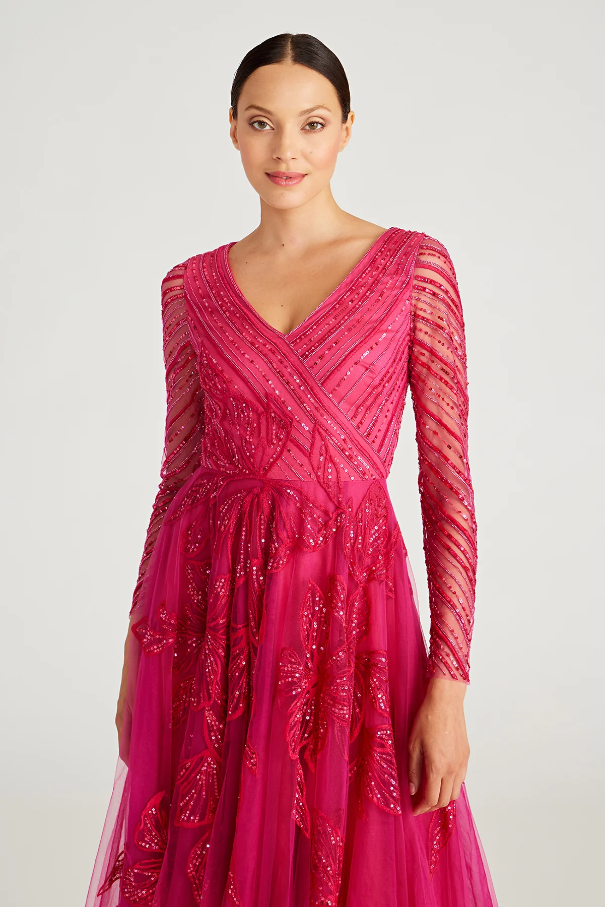 Dahlia V Neck Beaded Gown - Image 4