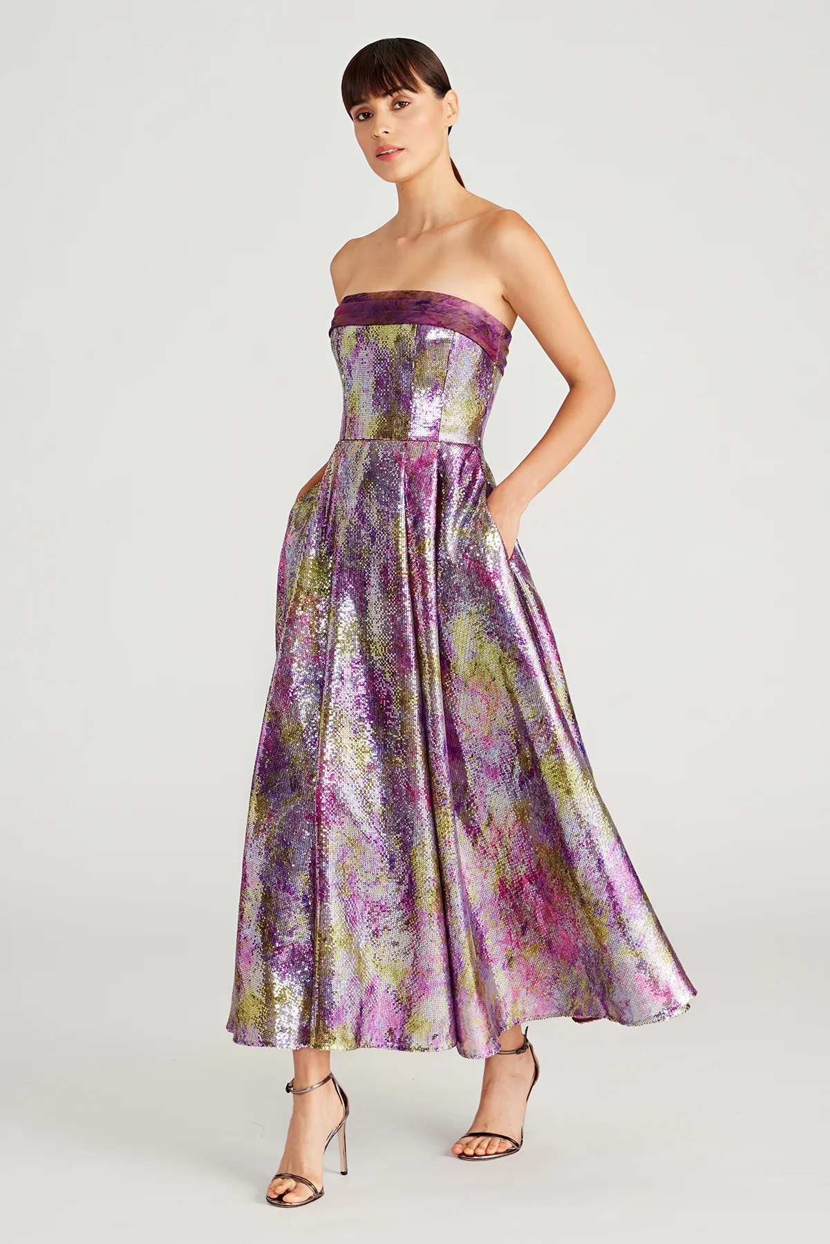 Eve Strapless Sequin Dress - Image 3