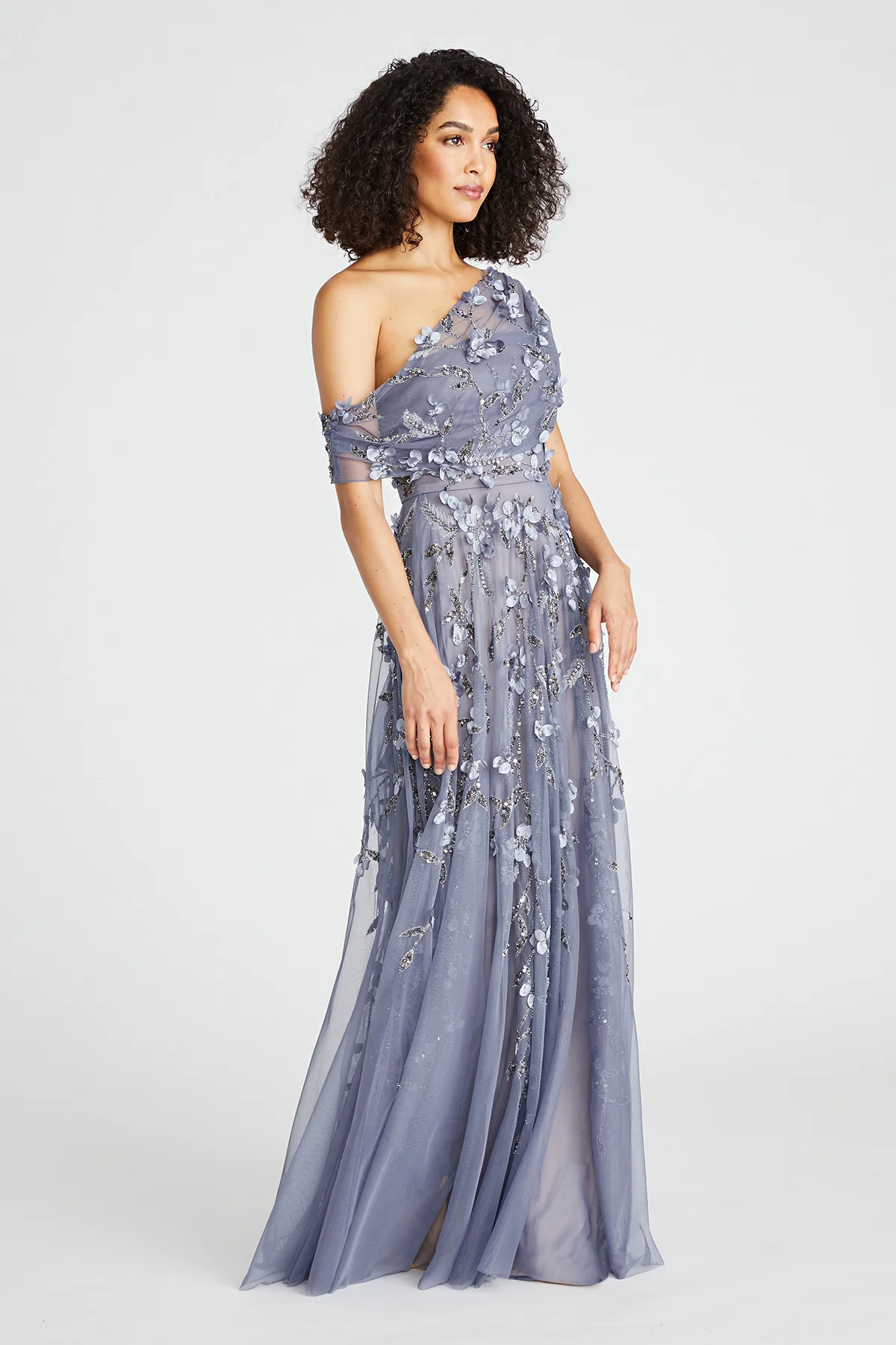 Fiorella Draped Beaded Gown - Image 5