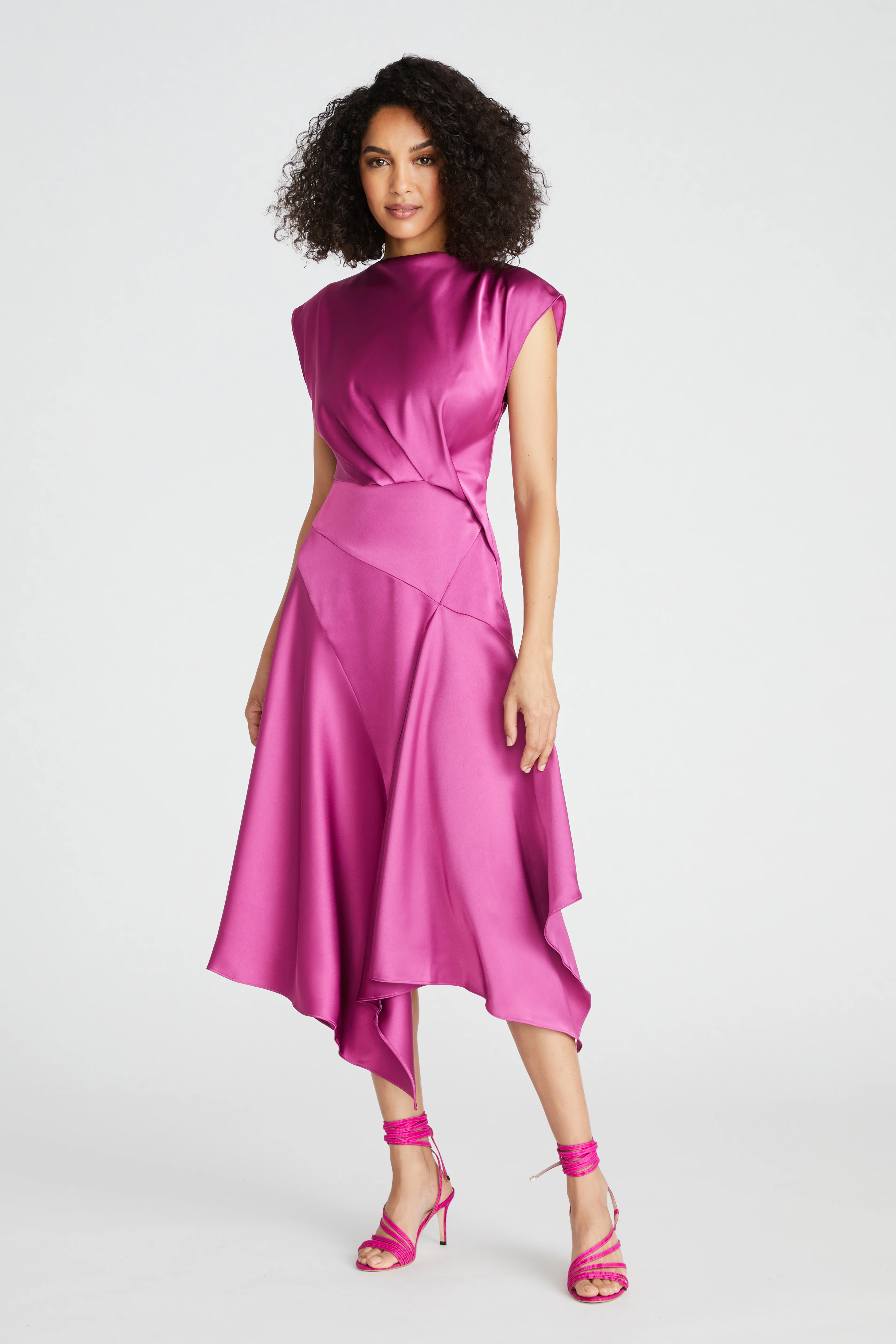 Isla Satin Draped Dress - Image 3