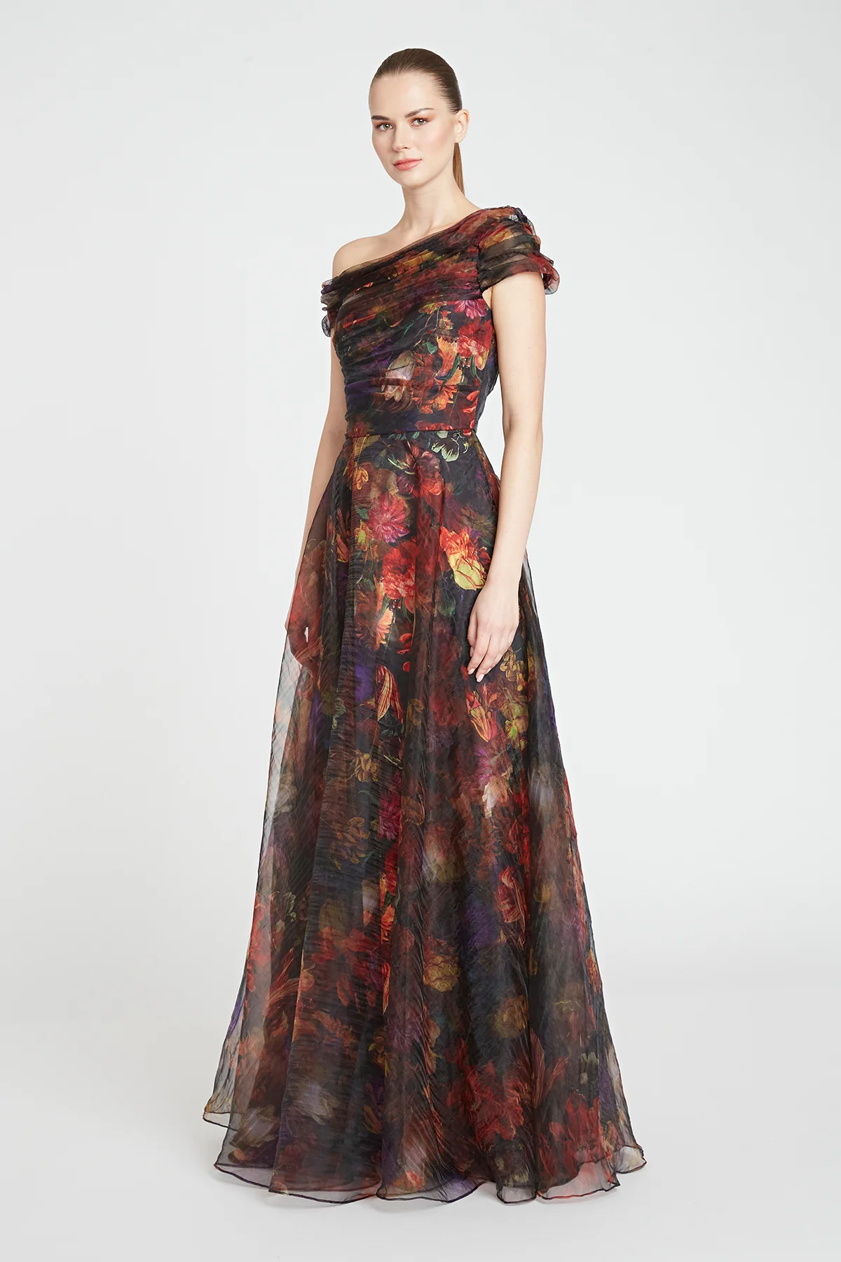 Jada Wrap Draped A Line Gown - Image 4