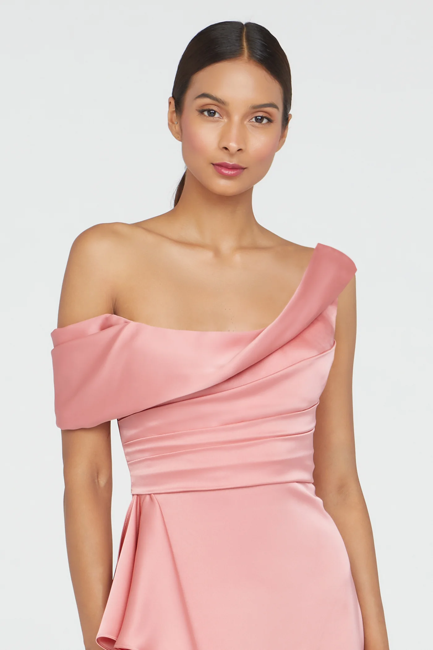 Janice Draped Asymmetric Dress - Image 4