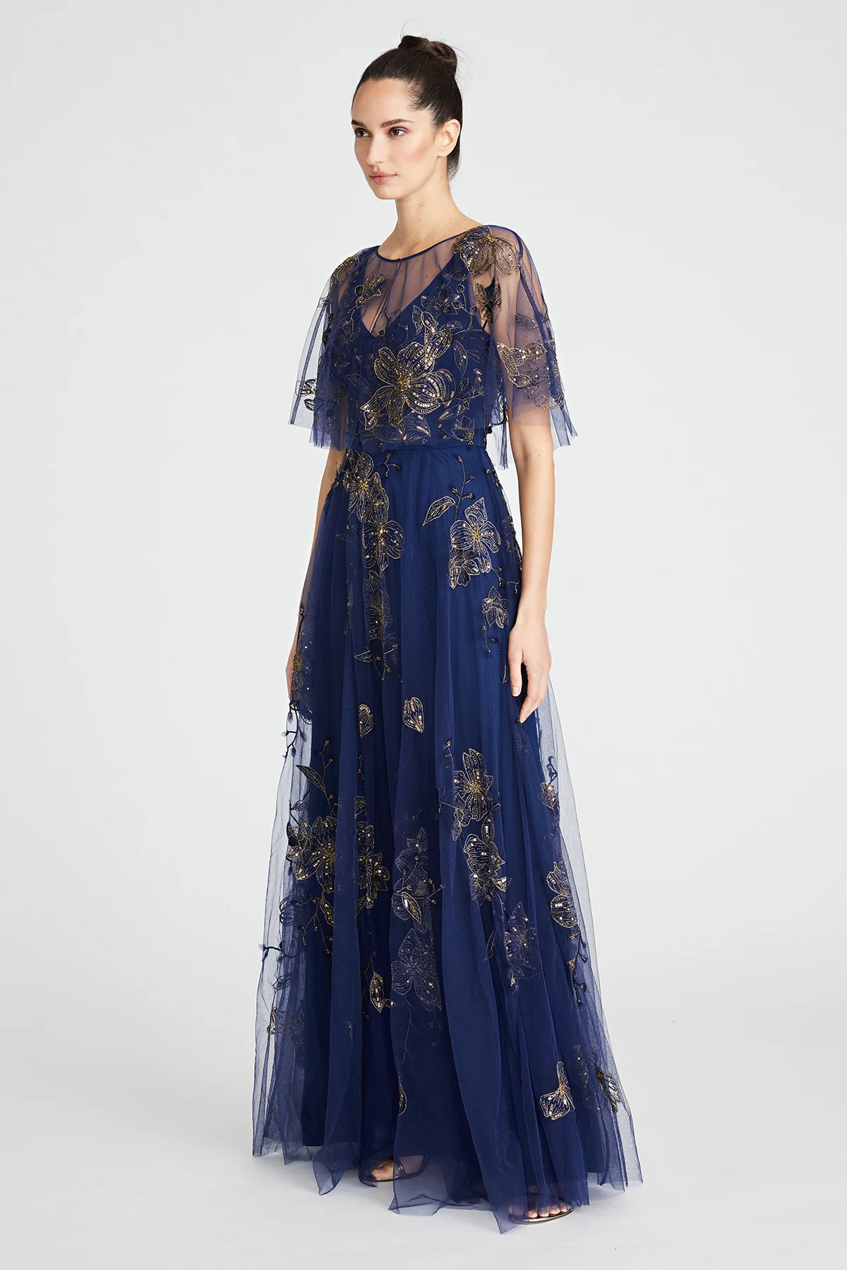 Jaylee Beaded Capelet Gown - Image 3