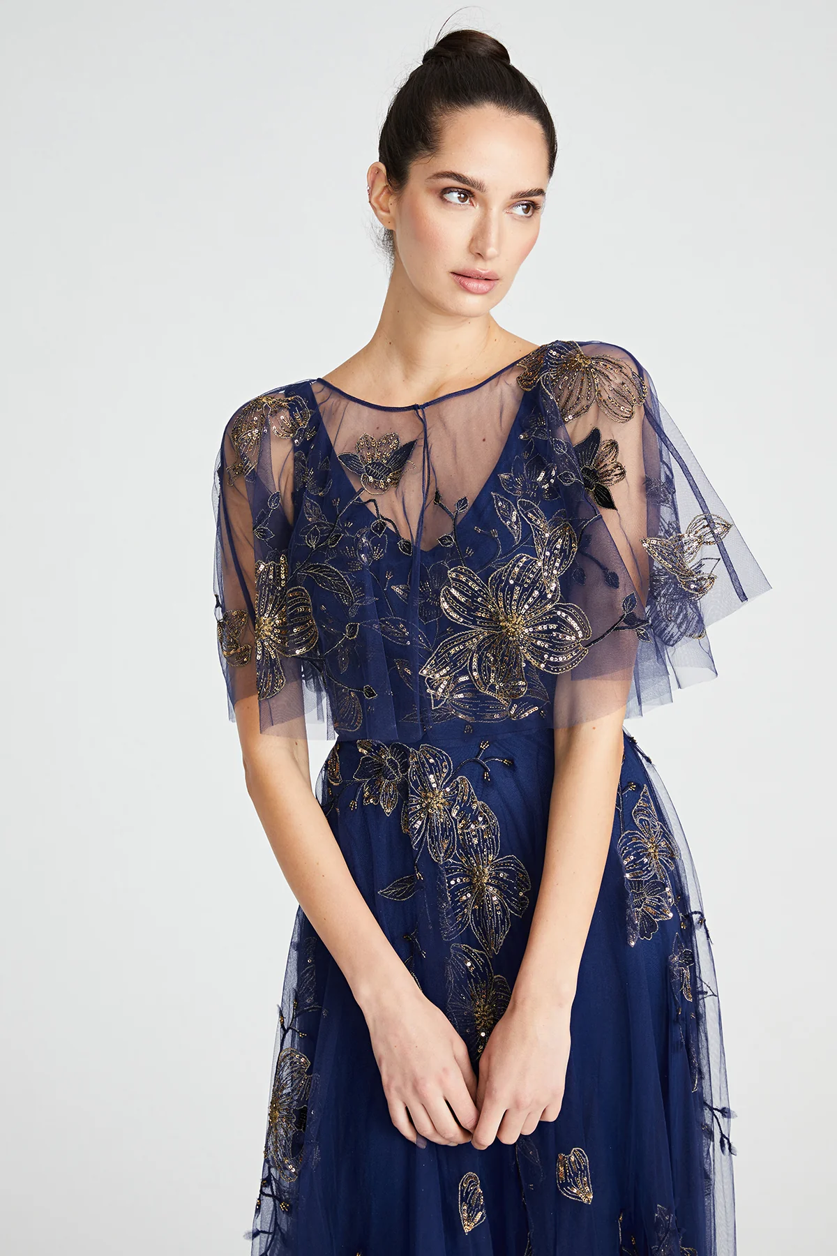 Jaylee Beaded Capelet Gown - Image 4