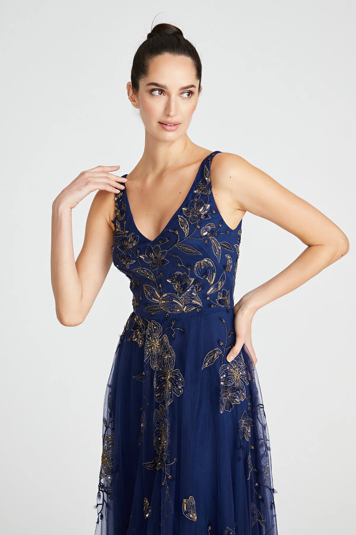 Jaylee Beaded Capelet Gown - Image 6