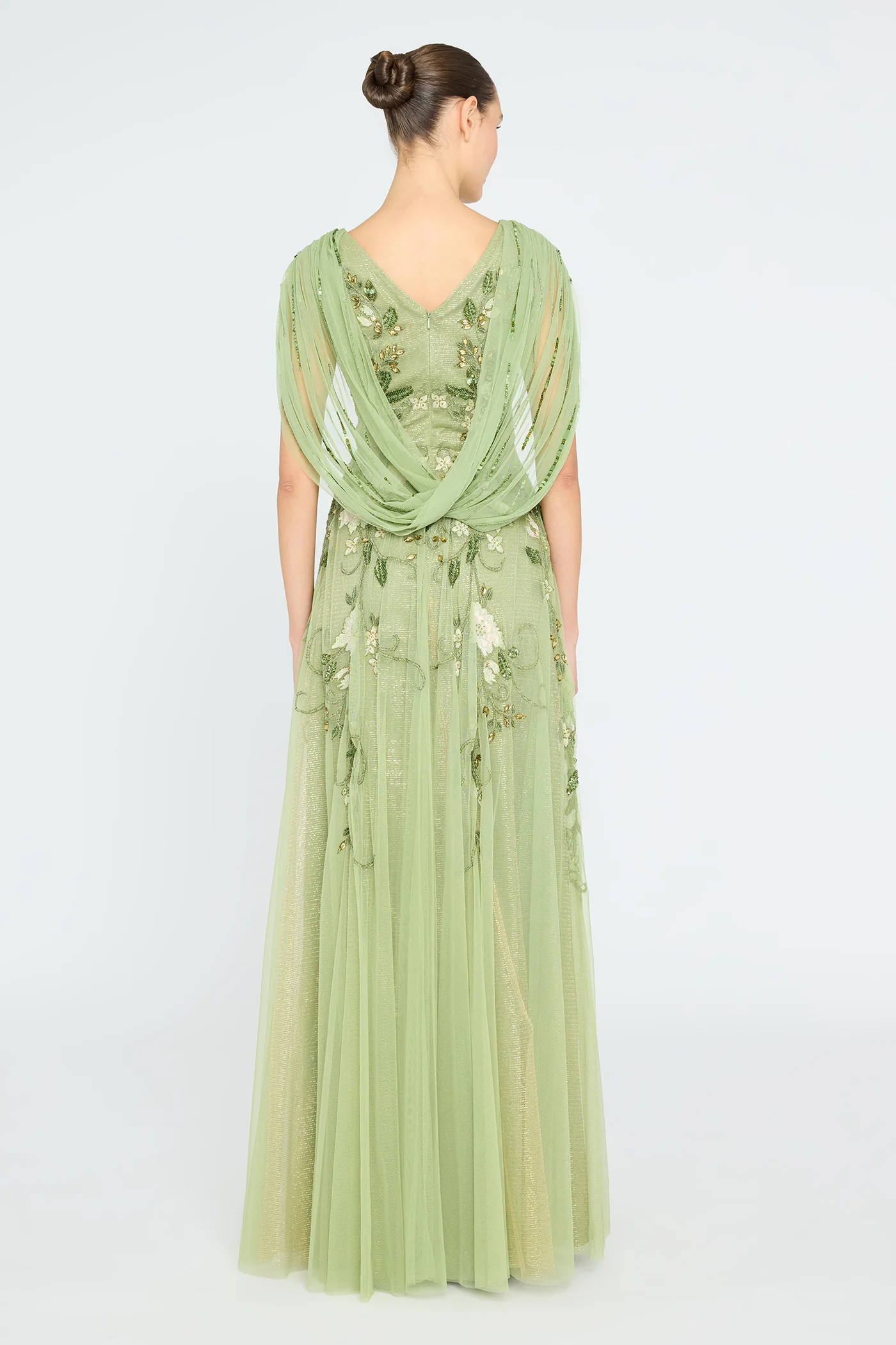 Jenna V Neck Beaded Gown - Image 2