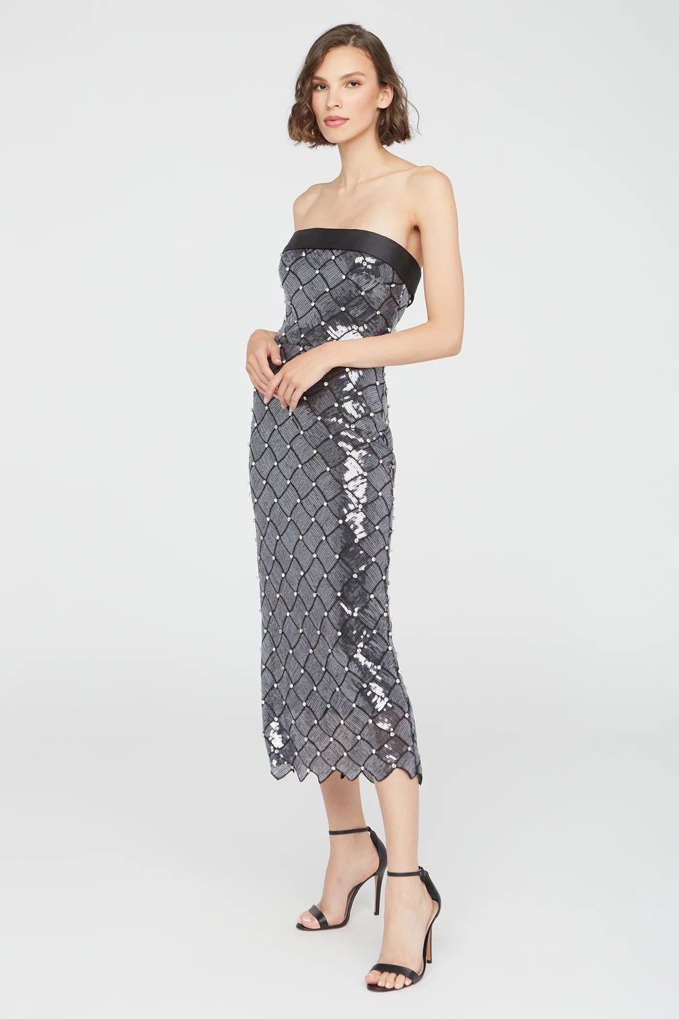 Jewel Strapless Sequin Dress - Image 3