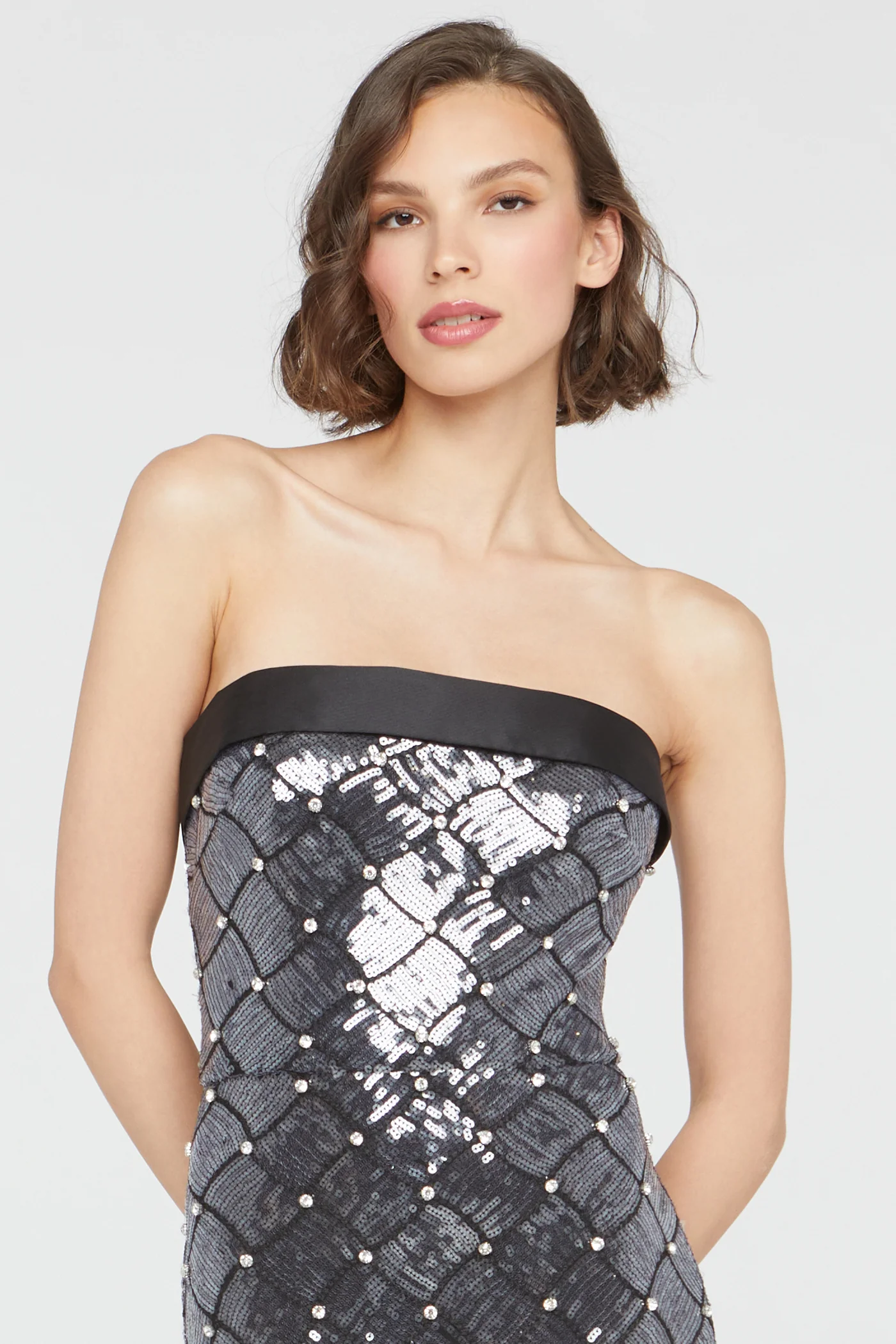 Jewel Strapless Sequin Dress - Image 4