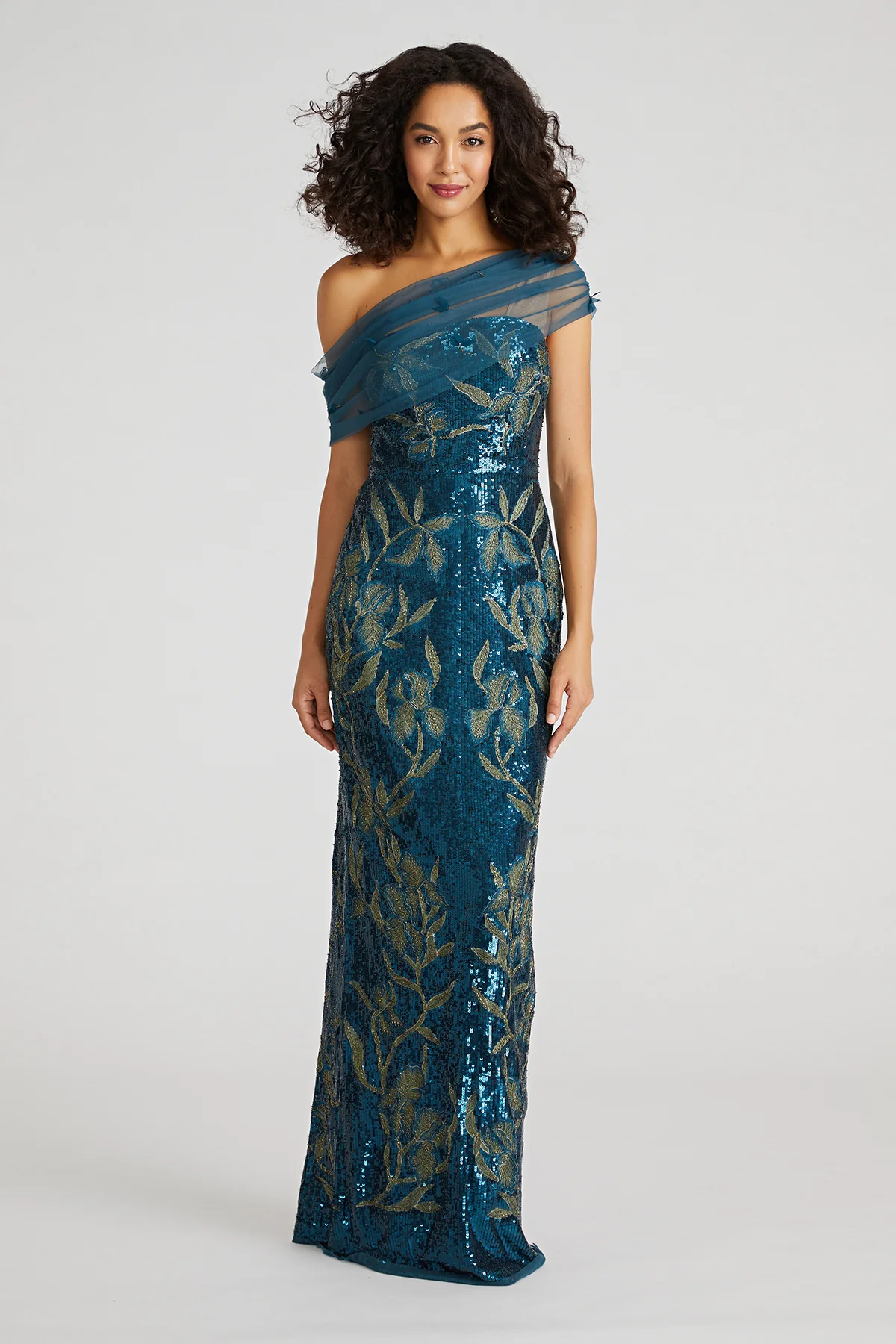 Jude One Shoulder Beaded Gown