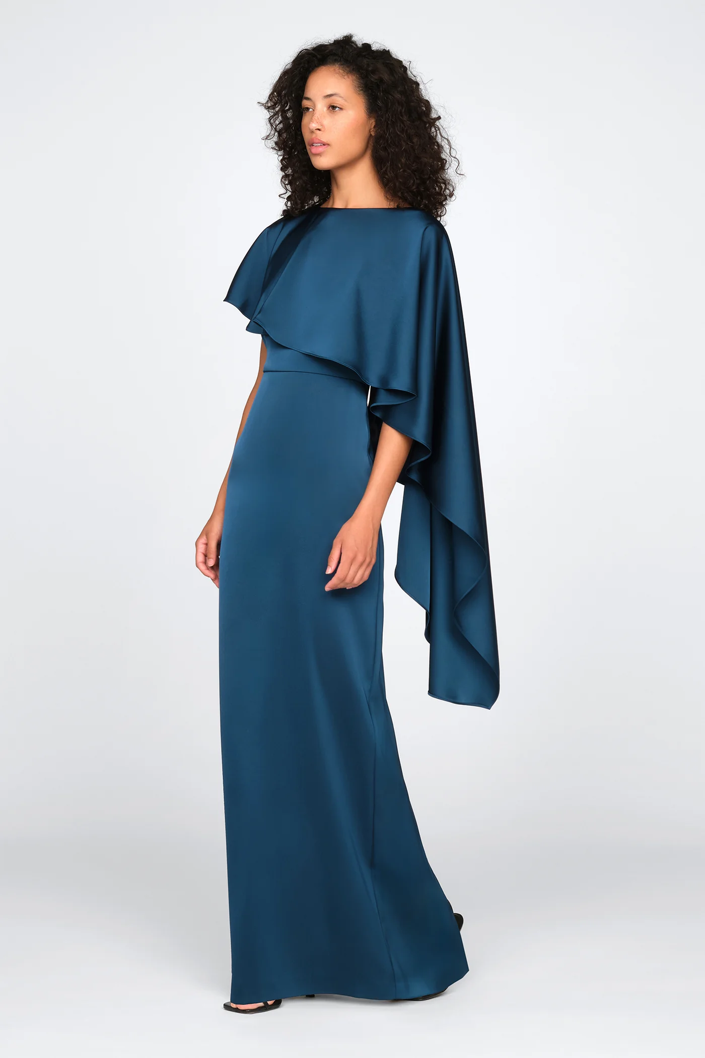 Karis Cape Column Gown - Image 3