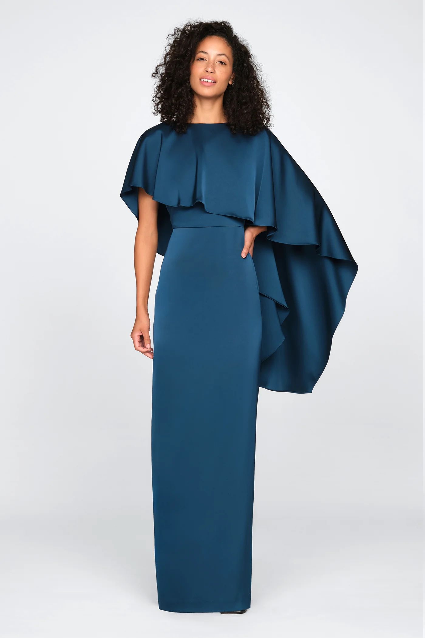 Karis Cape Column Gown - Image 5