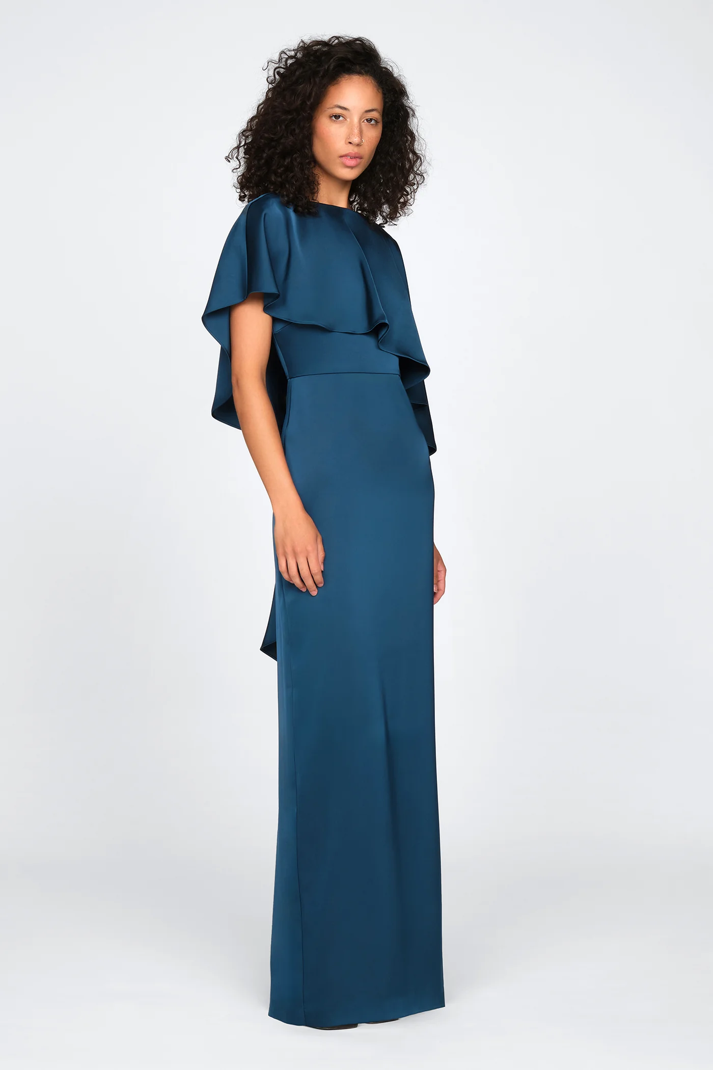 Karis Cape Column Gown - Image 6