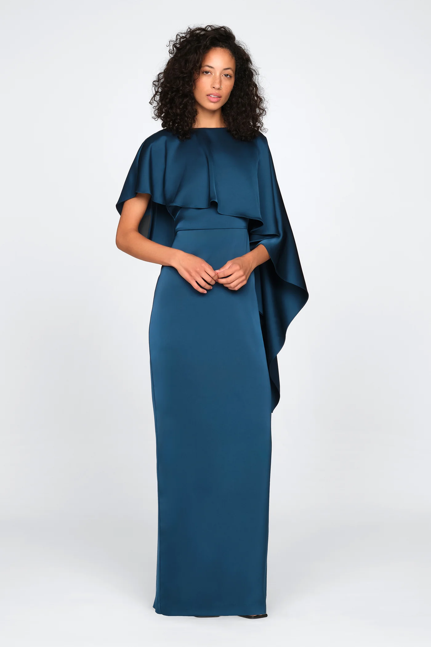 Karis Cape Column Gown - Image 7