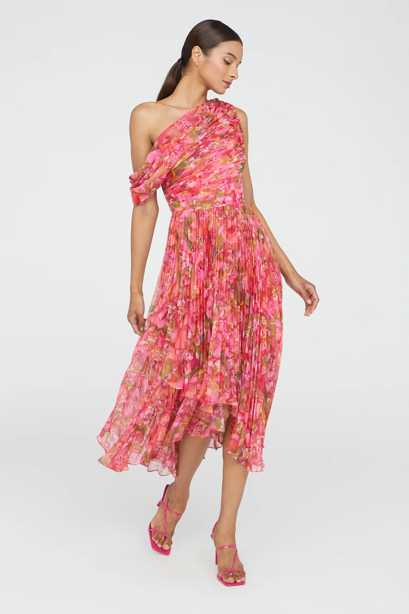 Katia Draped Chiffon Dress - Image 3
