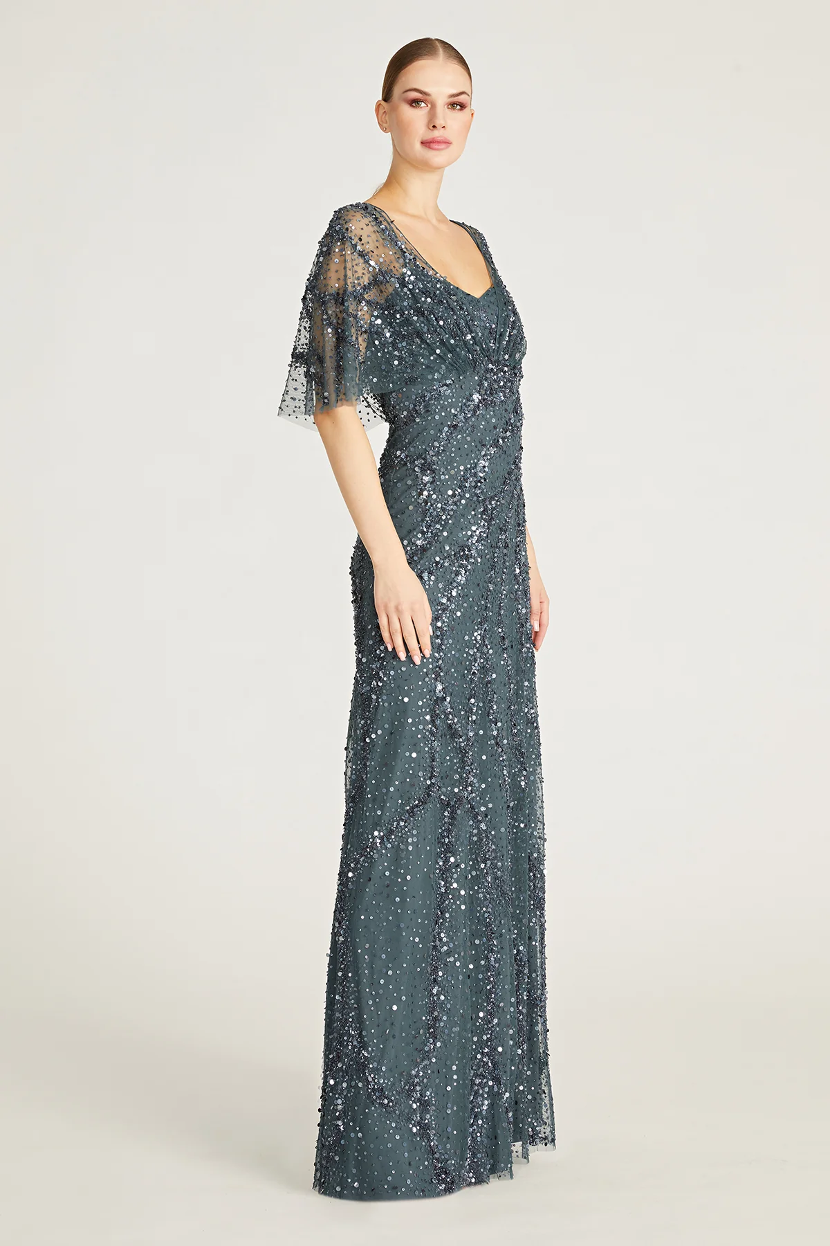 Lavinia Beaded Capelet Gown - Image 3