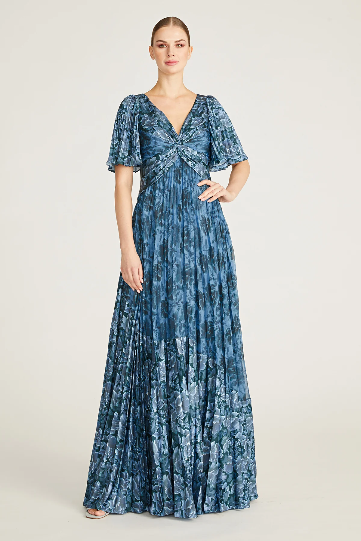 Mabella Pleated A Line Gown