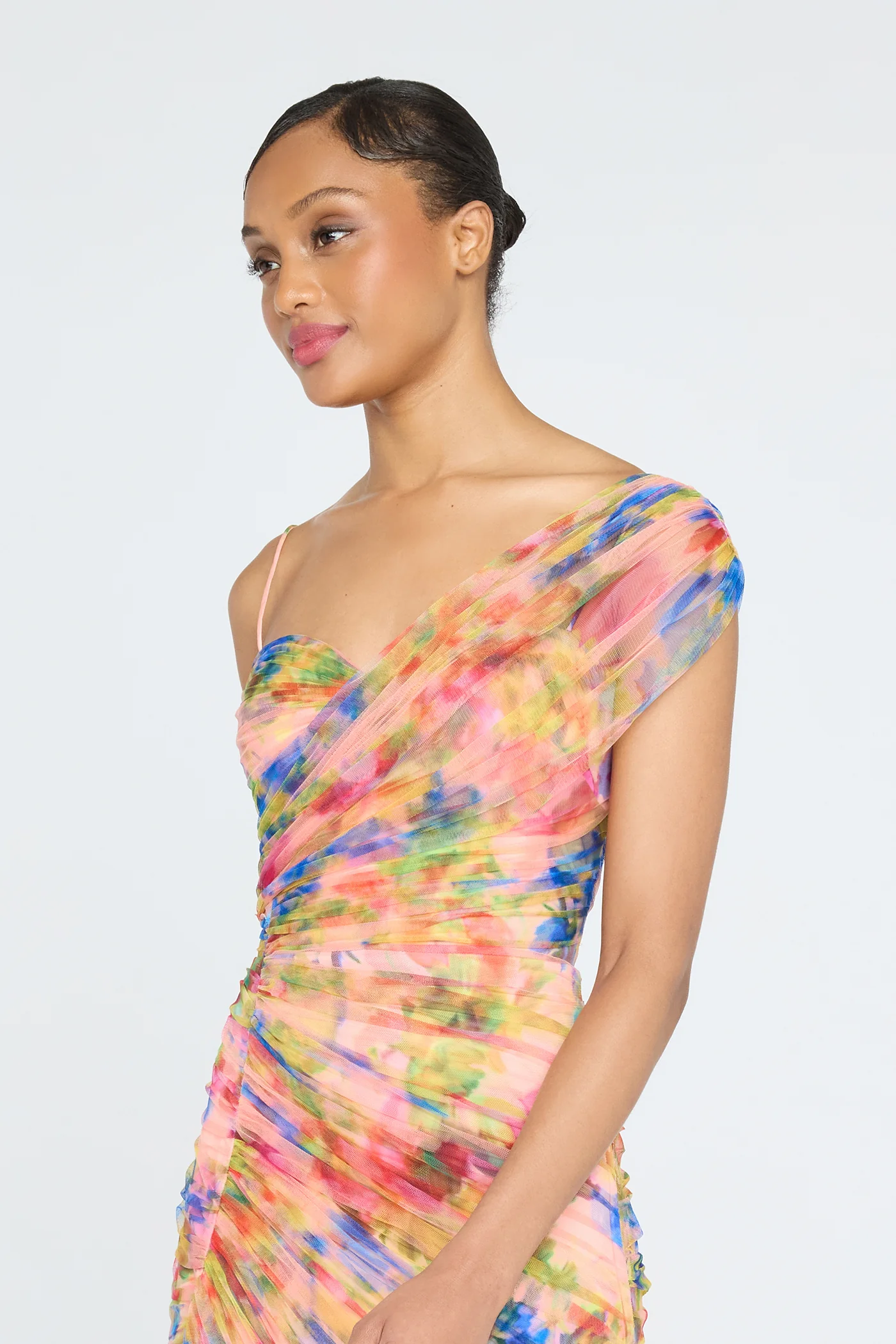 Macie One Shoulder Drape Gown - Image 4