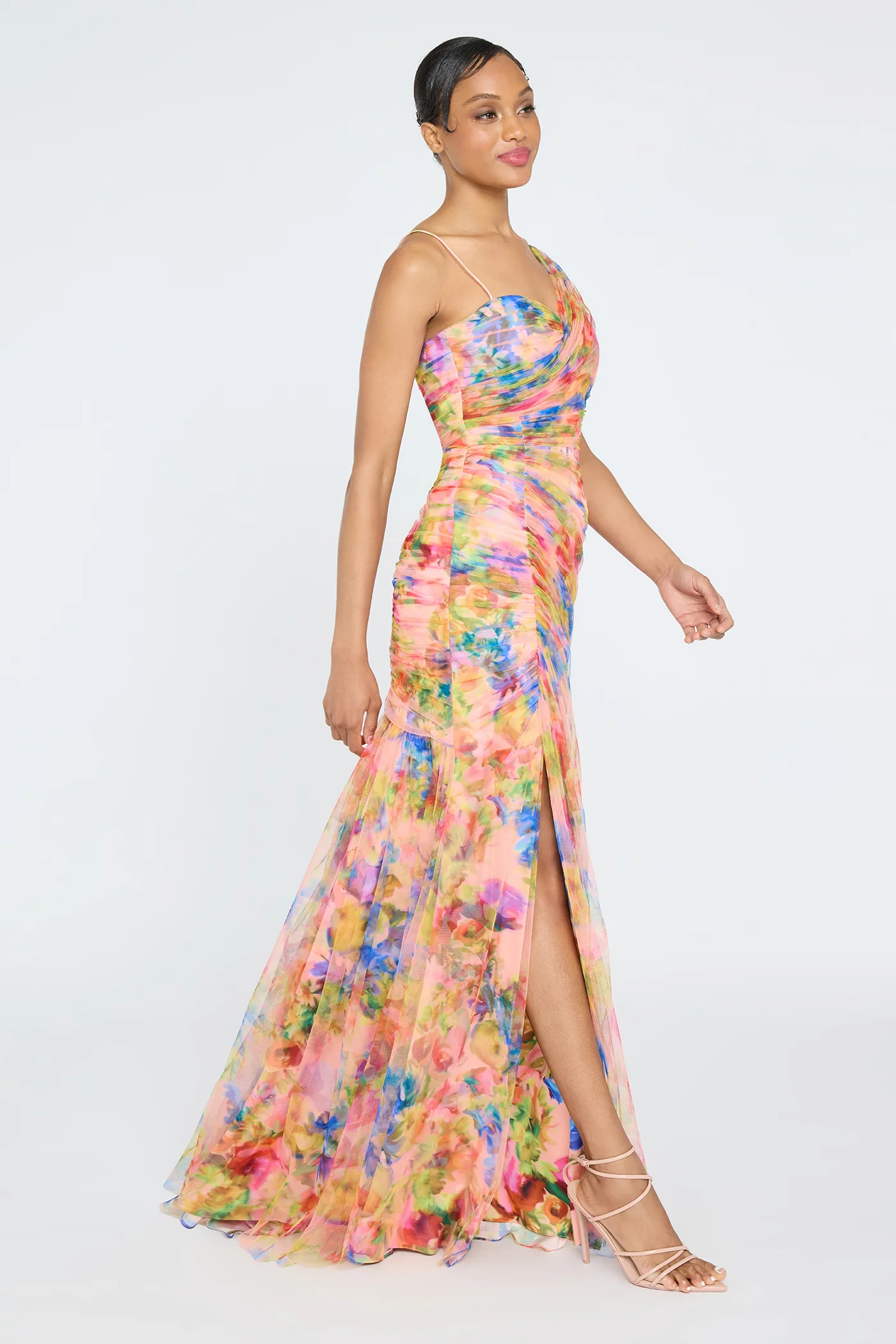 Macie One Shoulder Drape Gown - Image 5